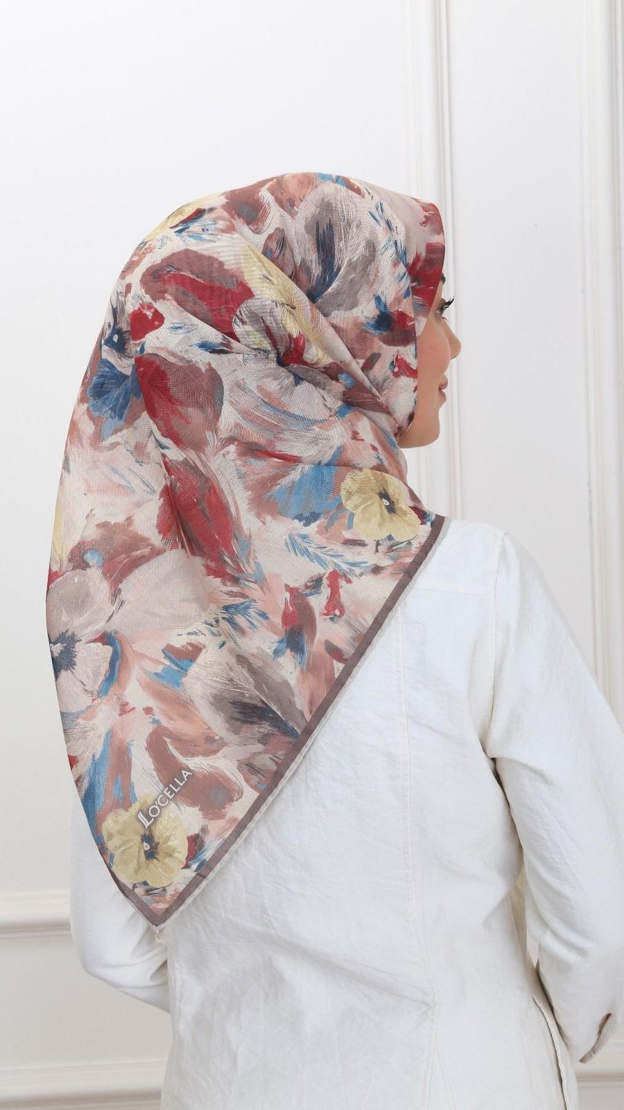 Locella Soft Pamuk Eşarp Çikolata Kahve-6