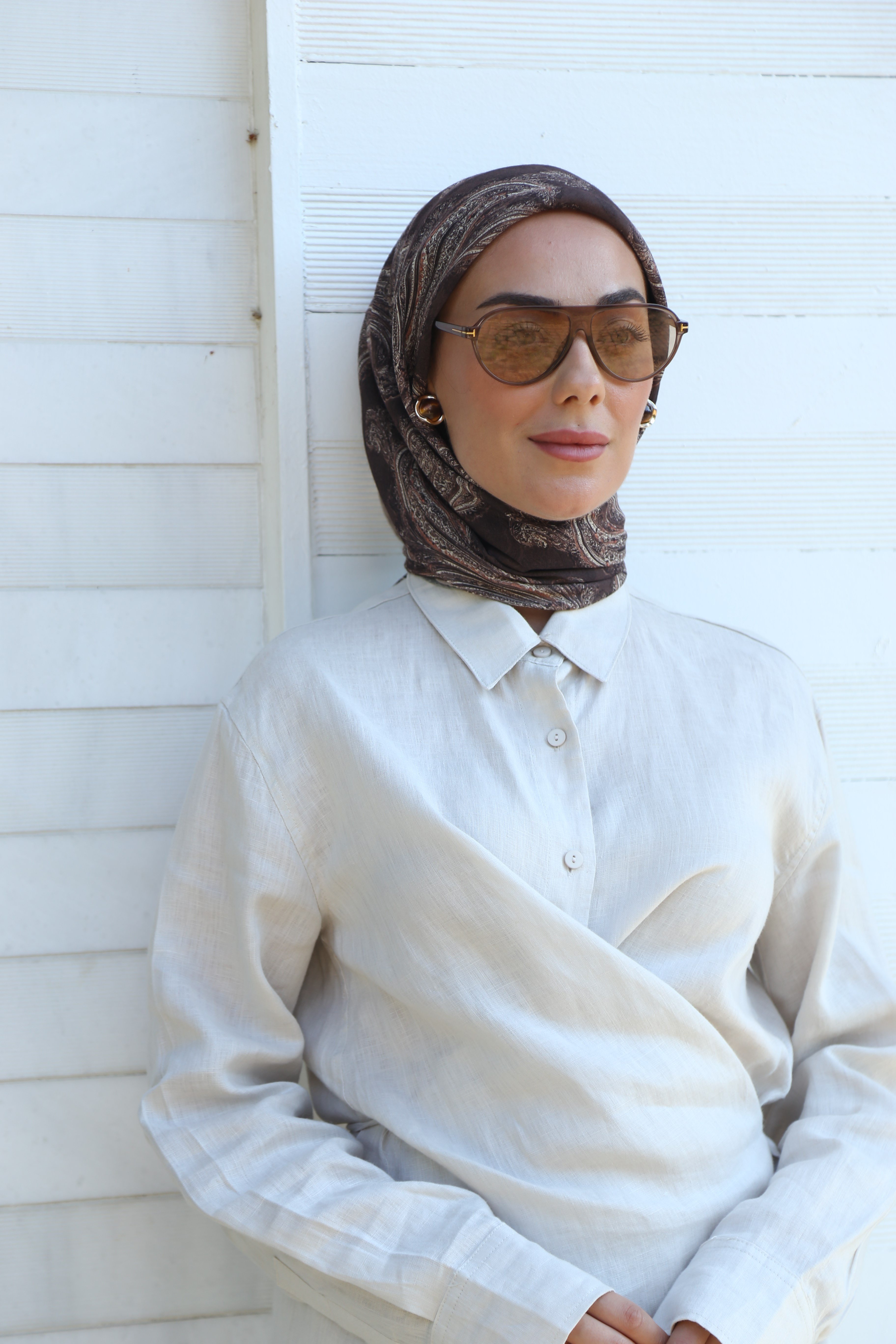 Locella Soft Pamuk Eşarp Çikolata Kahve