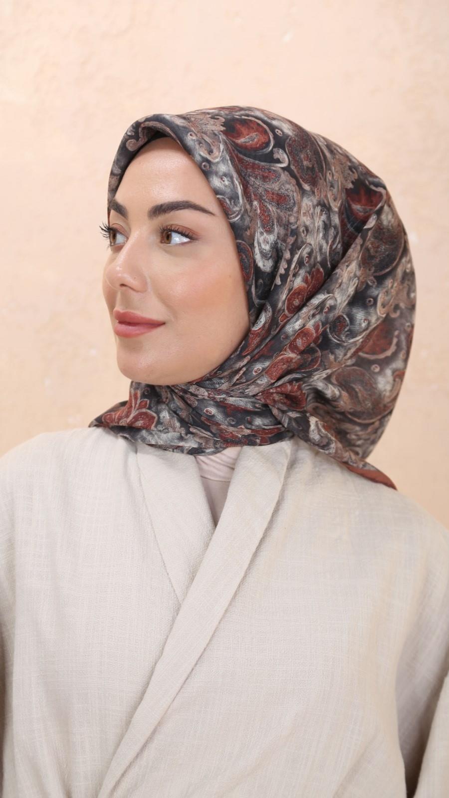 Locella Soft Pamuk Eşarp Kiremit-9