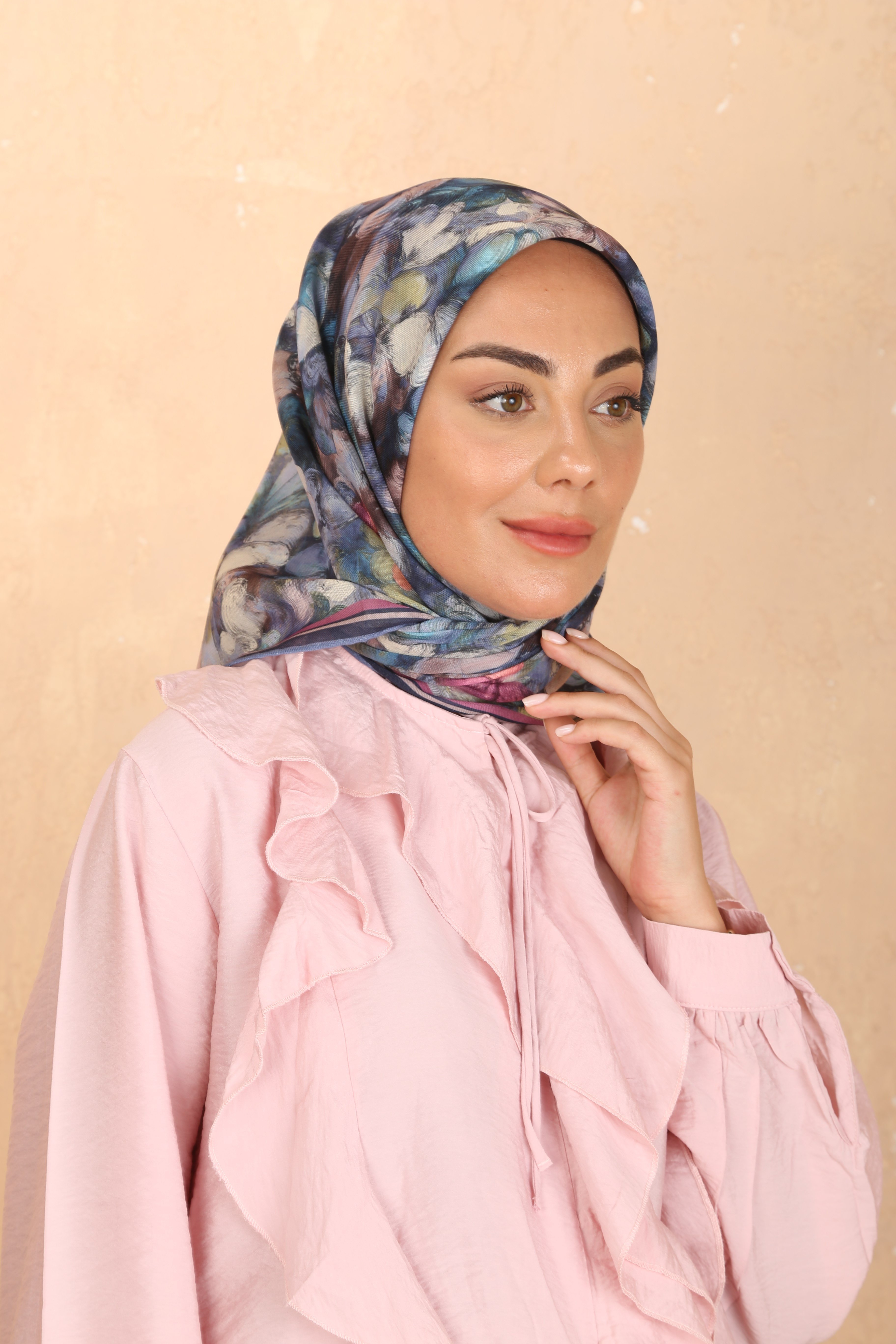 Locella Soft Pamuk Eşarp Lacivert