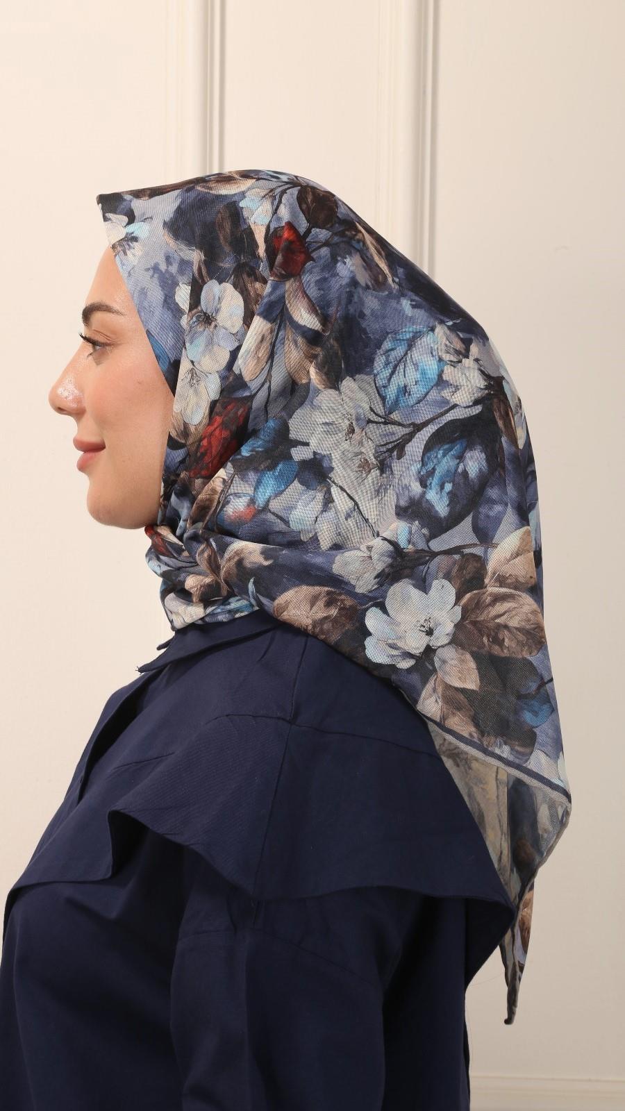 Locella Soft Pamuk Eşarp Lacivert-5