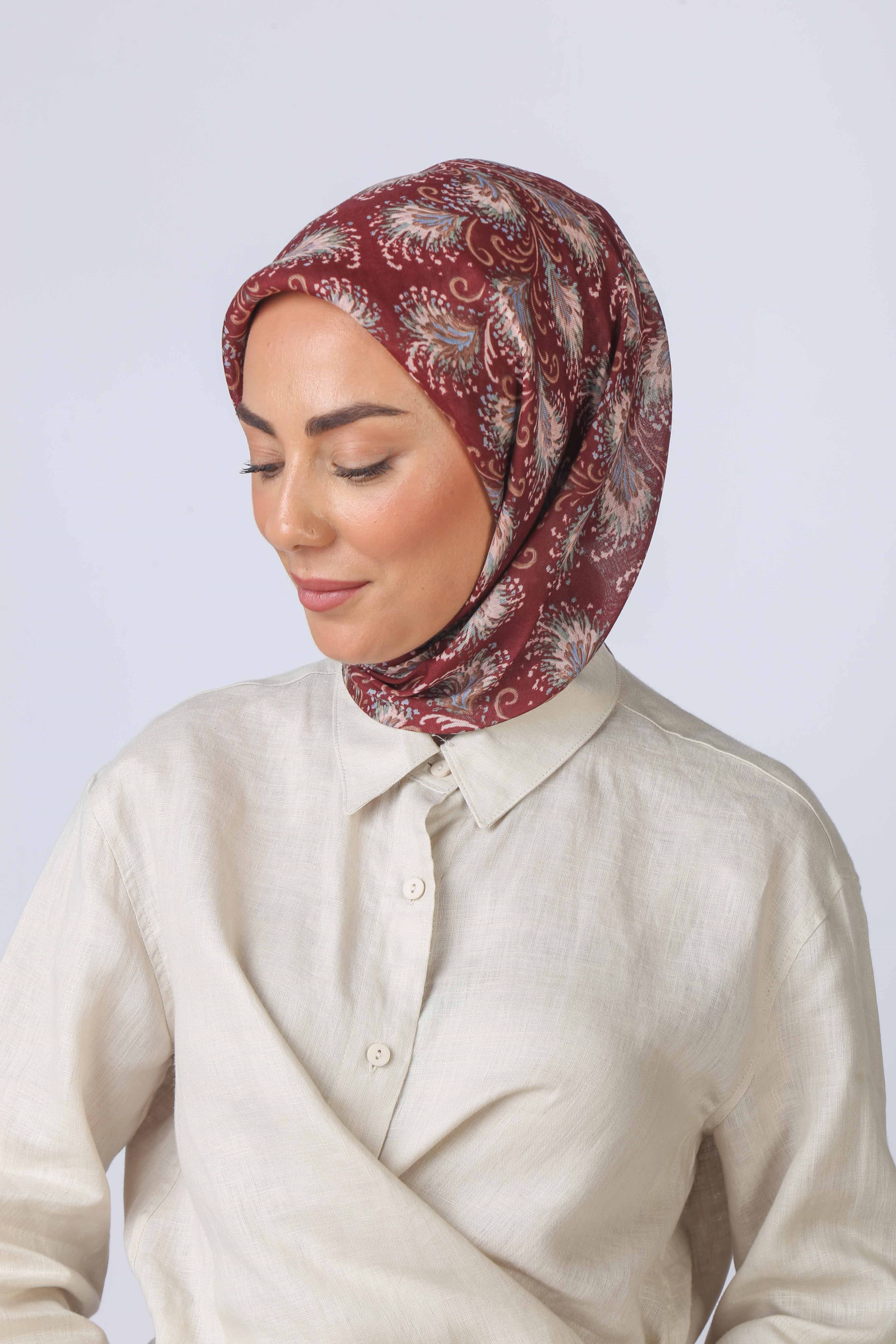 Locella Soft Pamuk Eşarp Bordo