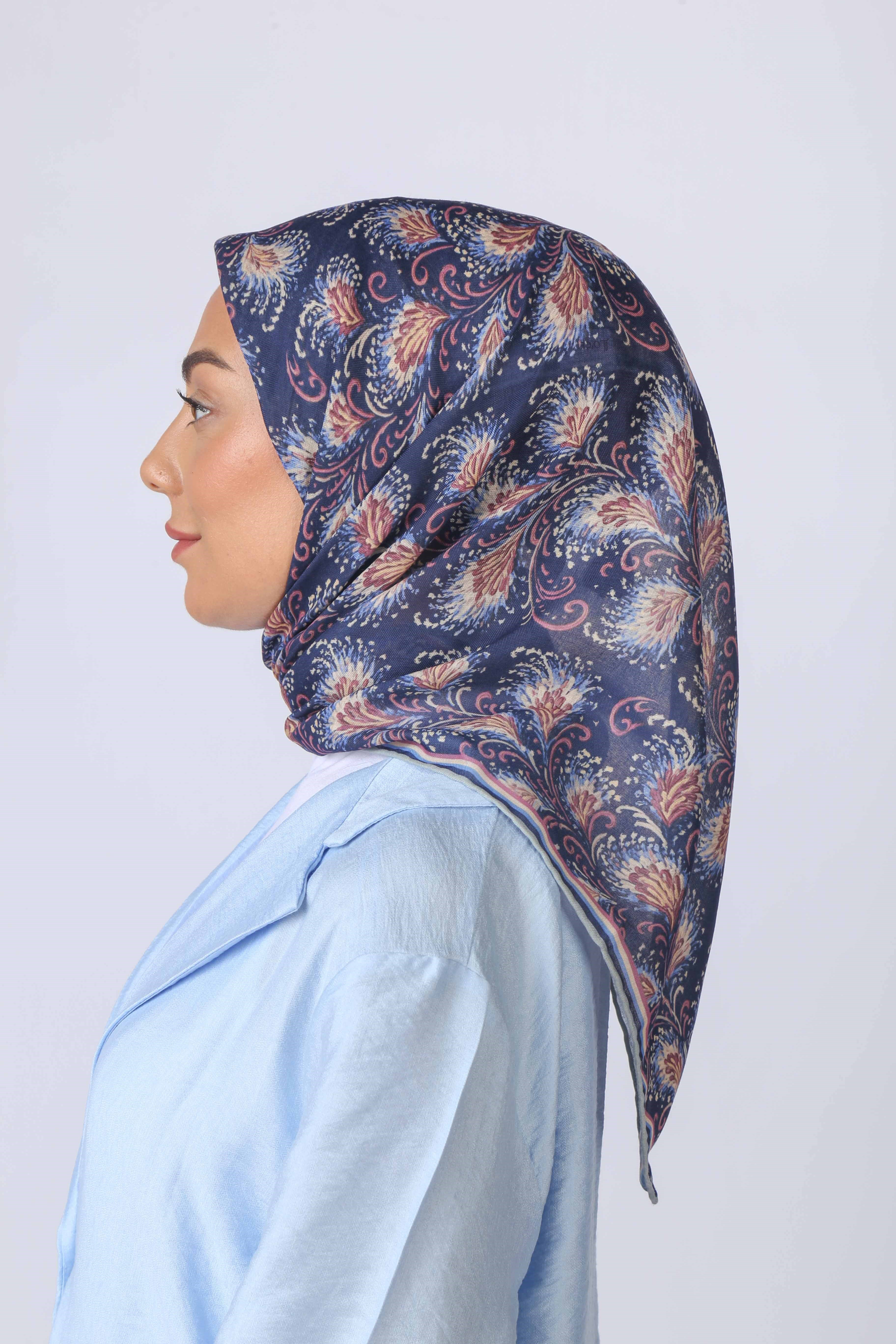 Locella Soft Pamuk Eşarp Lacivert