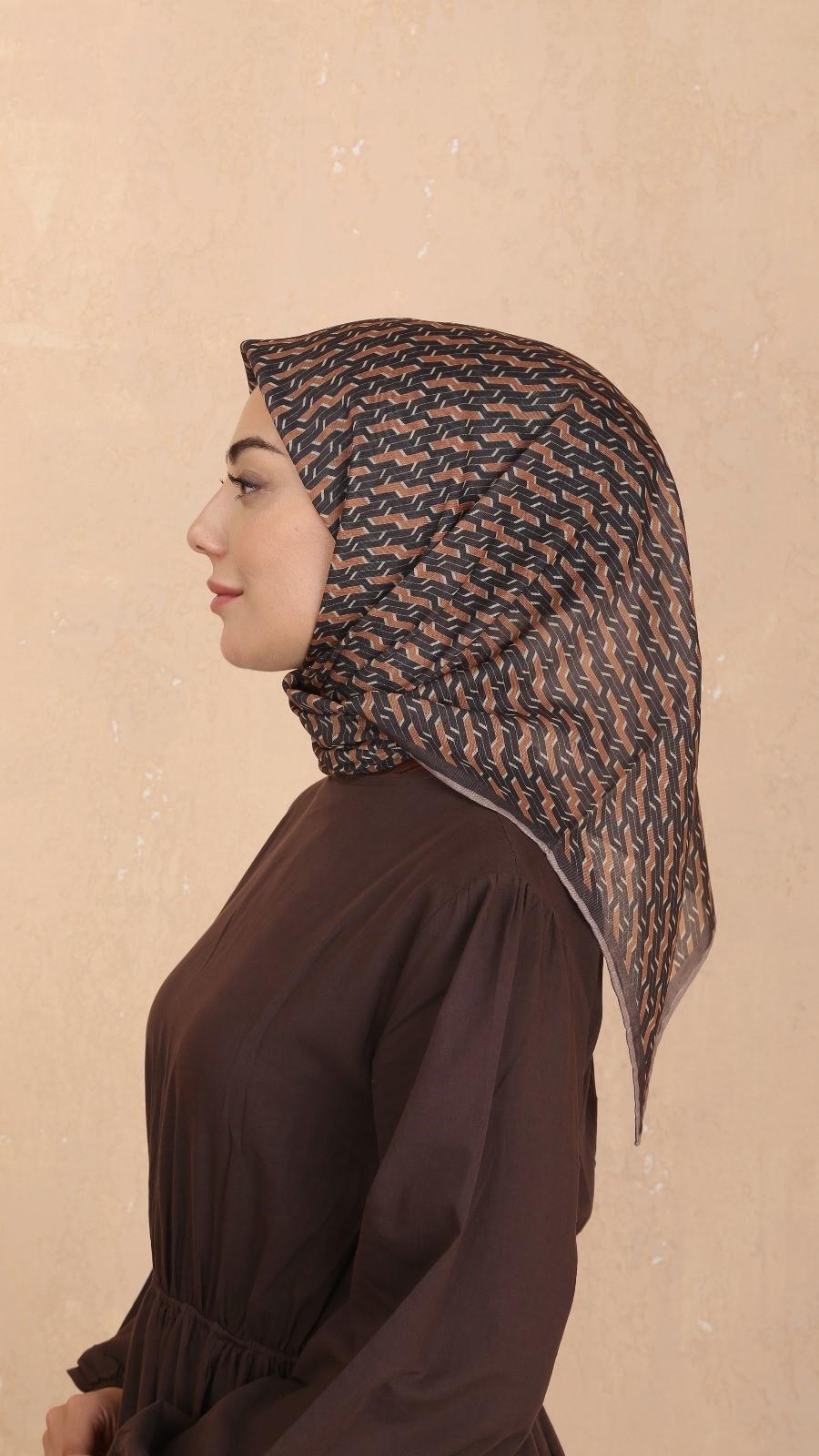 Locella Soft Pamuk Eşarp Kahve-9