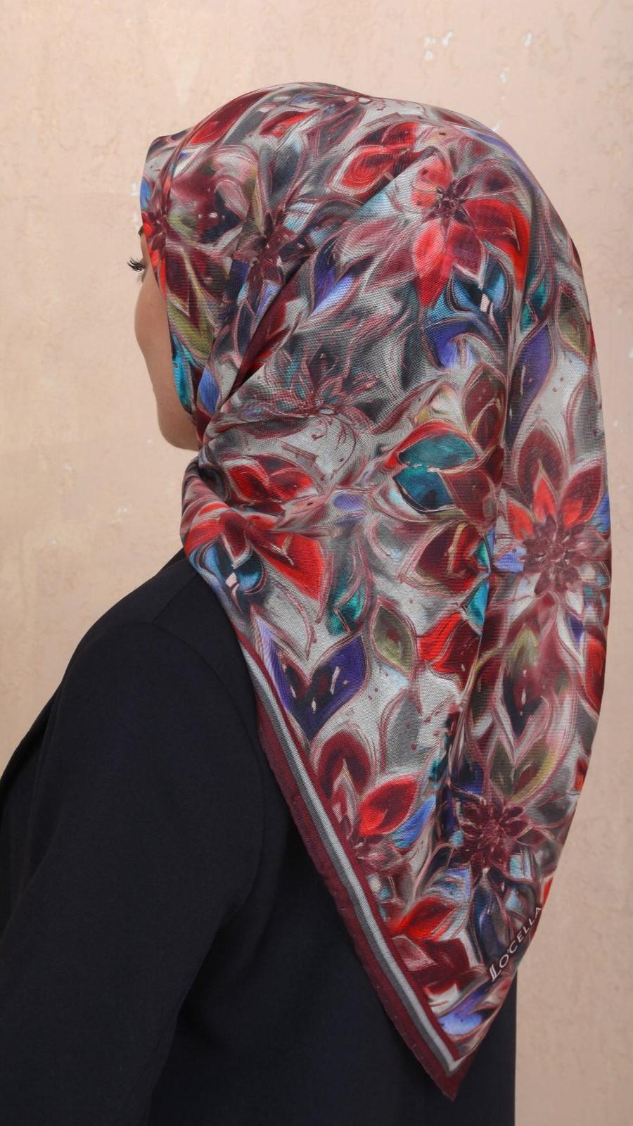 Locella Soft Pamuk Eşarp Bordo-6