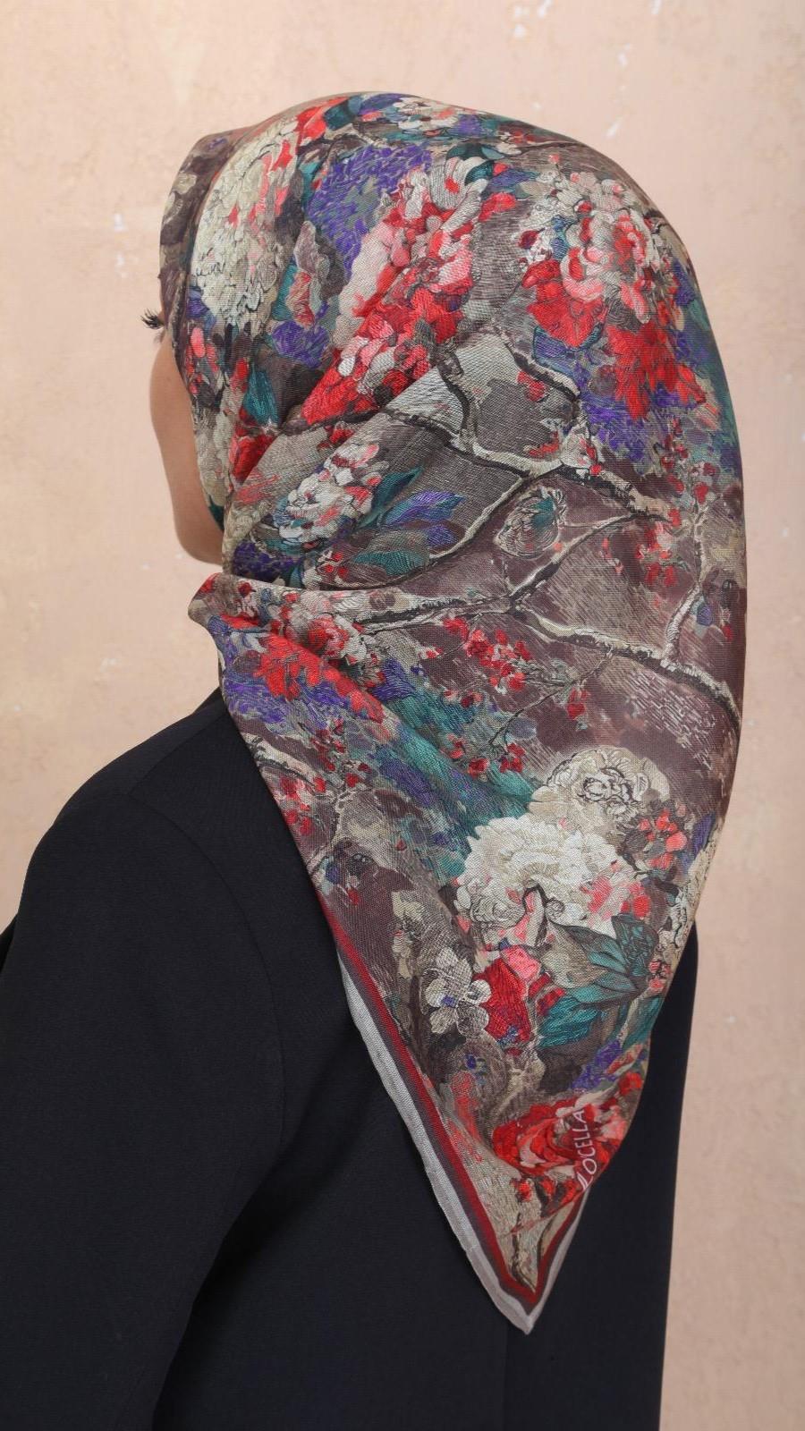 Locella Soft Pamuk Eşarp Kahve-13