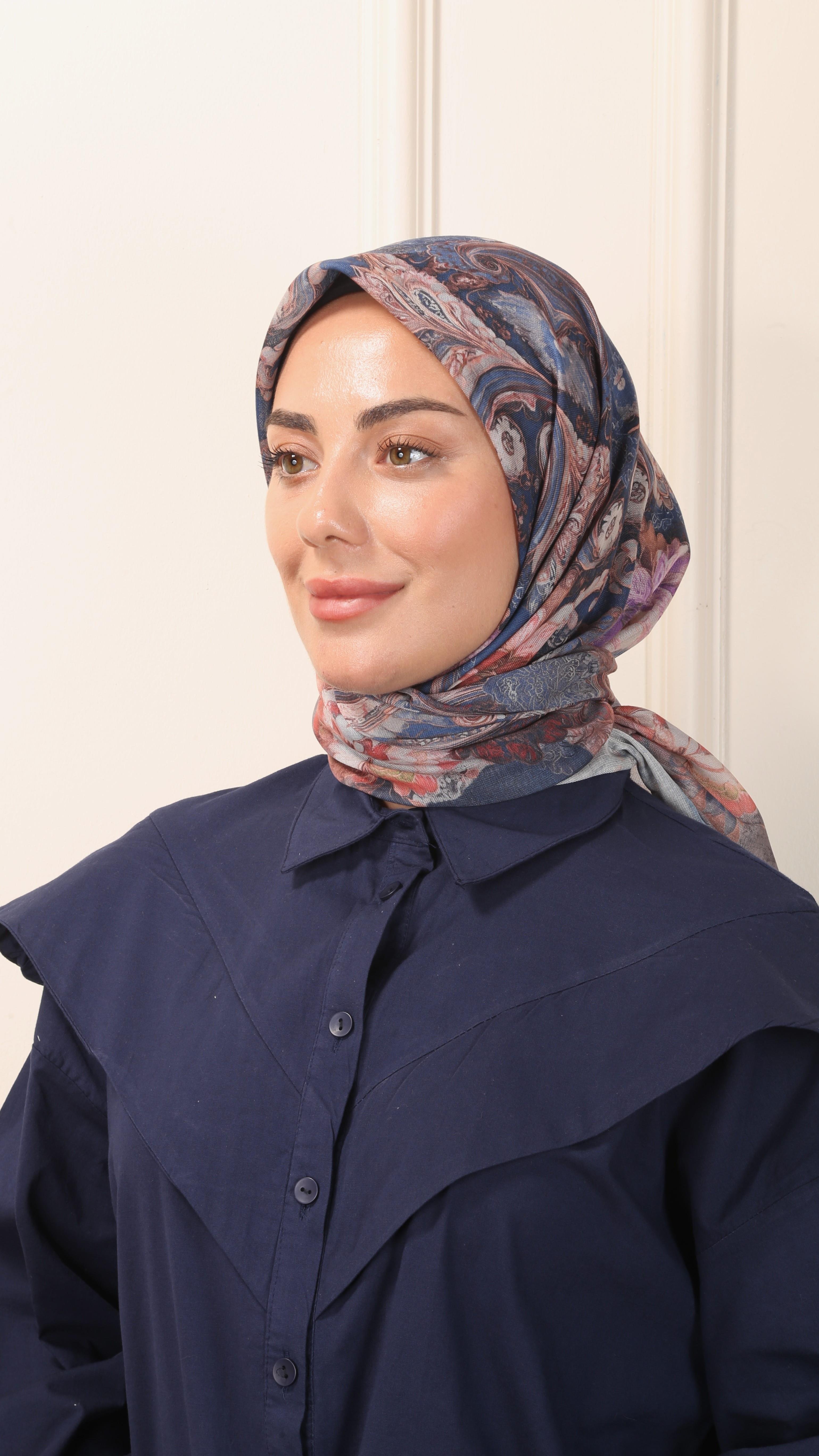 Locella Soft Pamuk Eşarp Lacivert-4