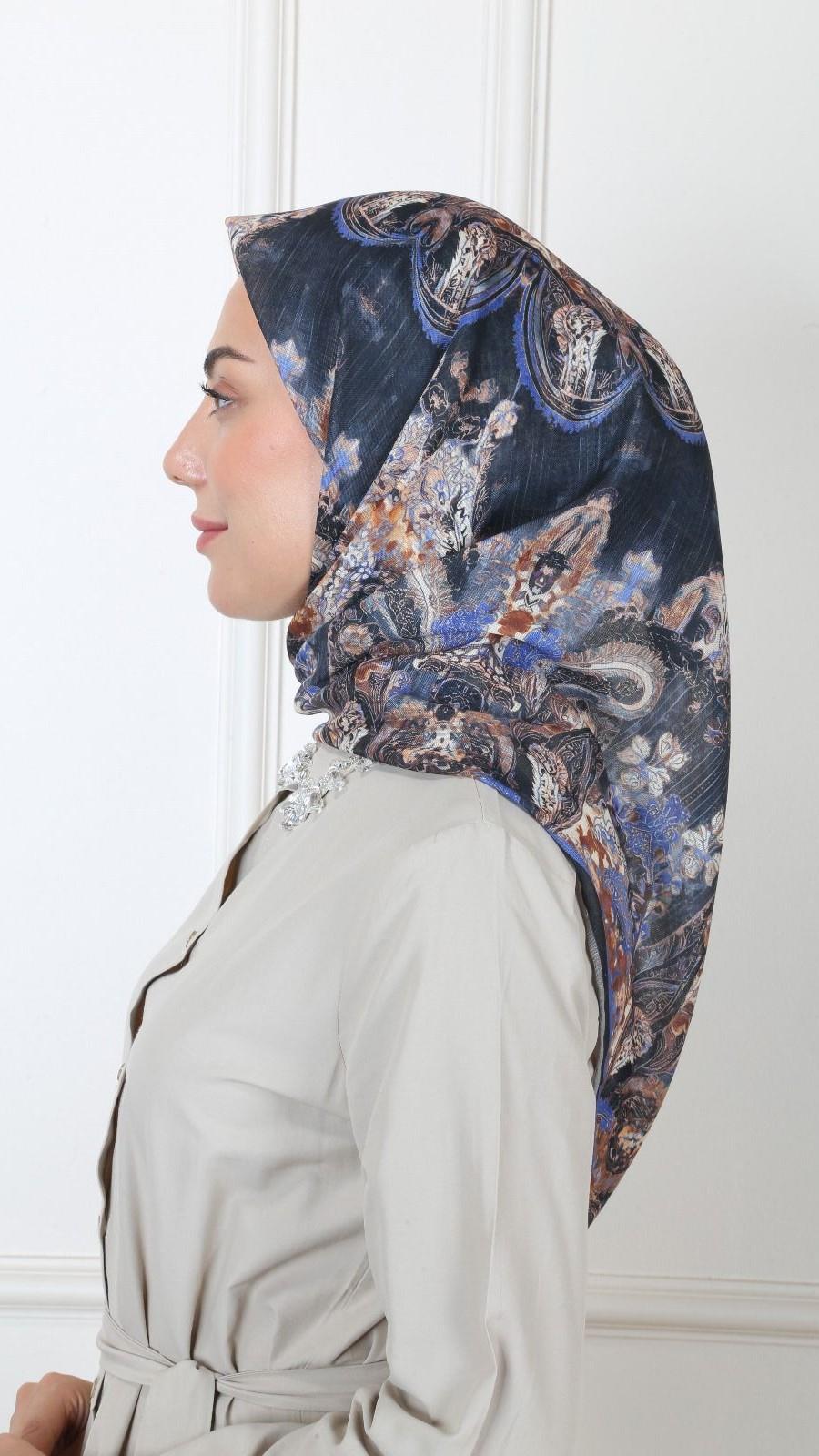 Locella Soft Pamuk Eşarp Lacivert-5