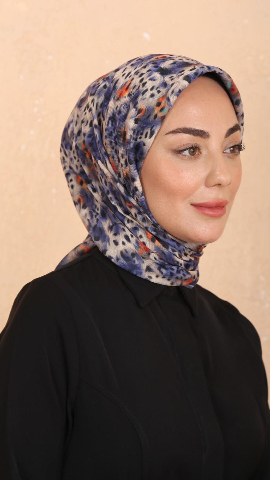 Locella Soft Pamuk Eşarp Lacivert-2