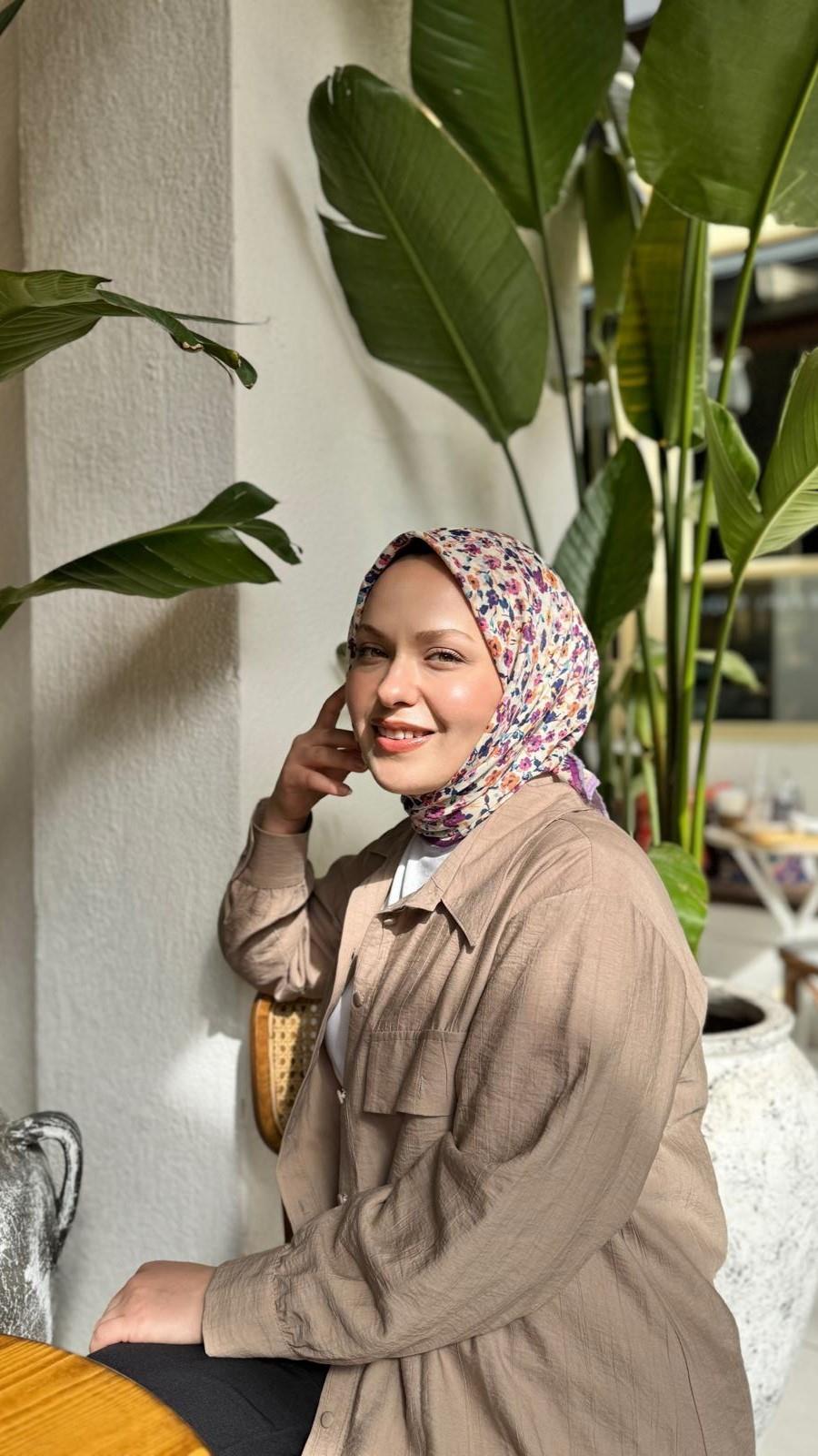 Locella Soft Pamuk Eşarp Mor-2