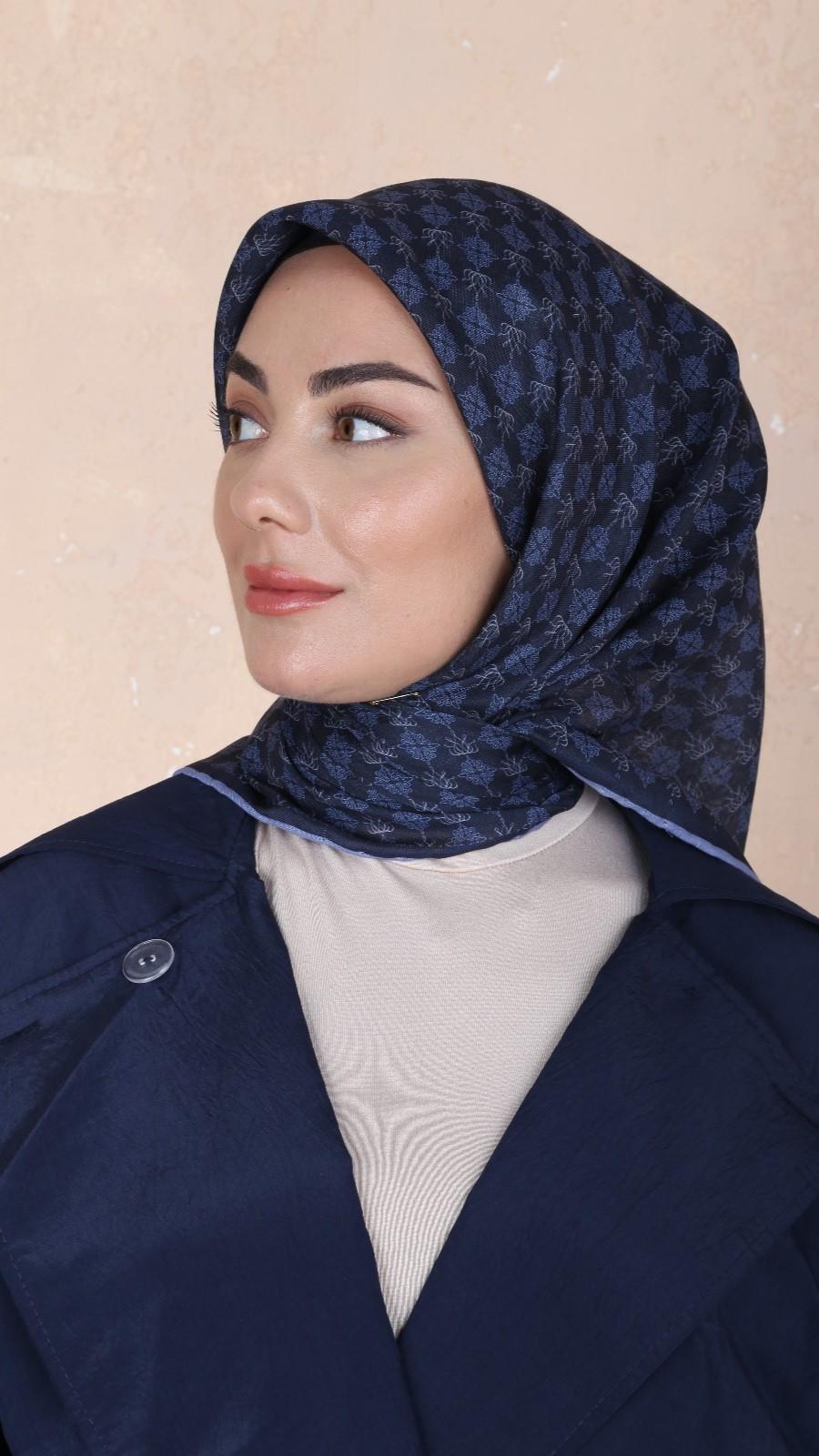 Locella Soft Pamuk Eşarp Koyu Mavi-10