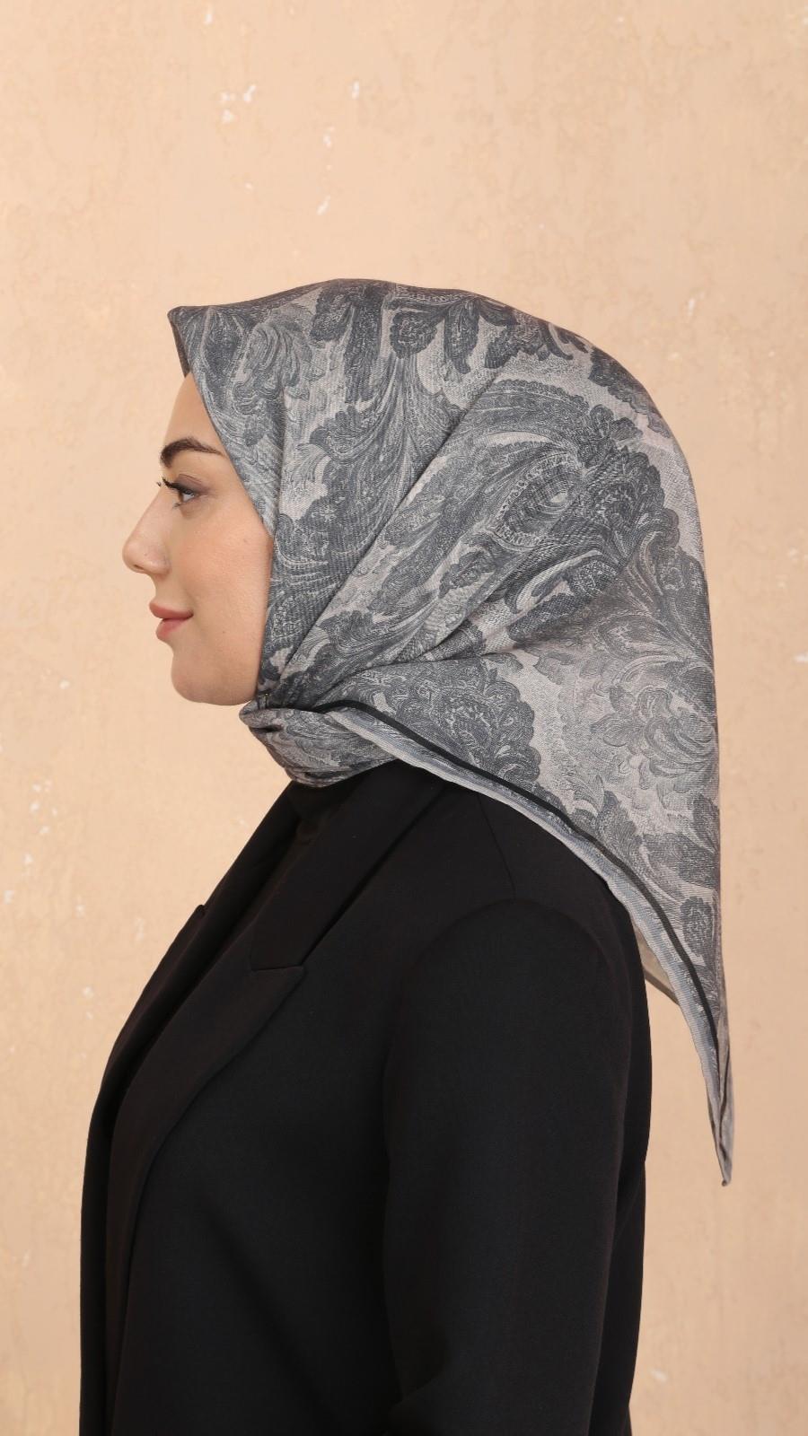 Locella Soft Pamuk Eşarp Gri-2