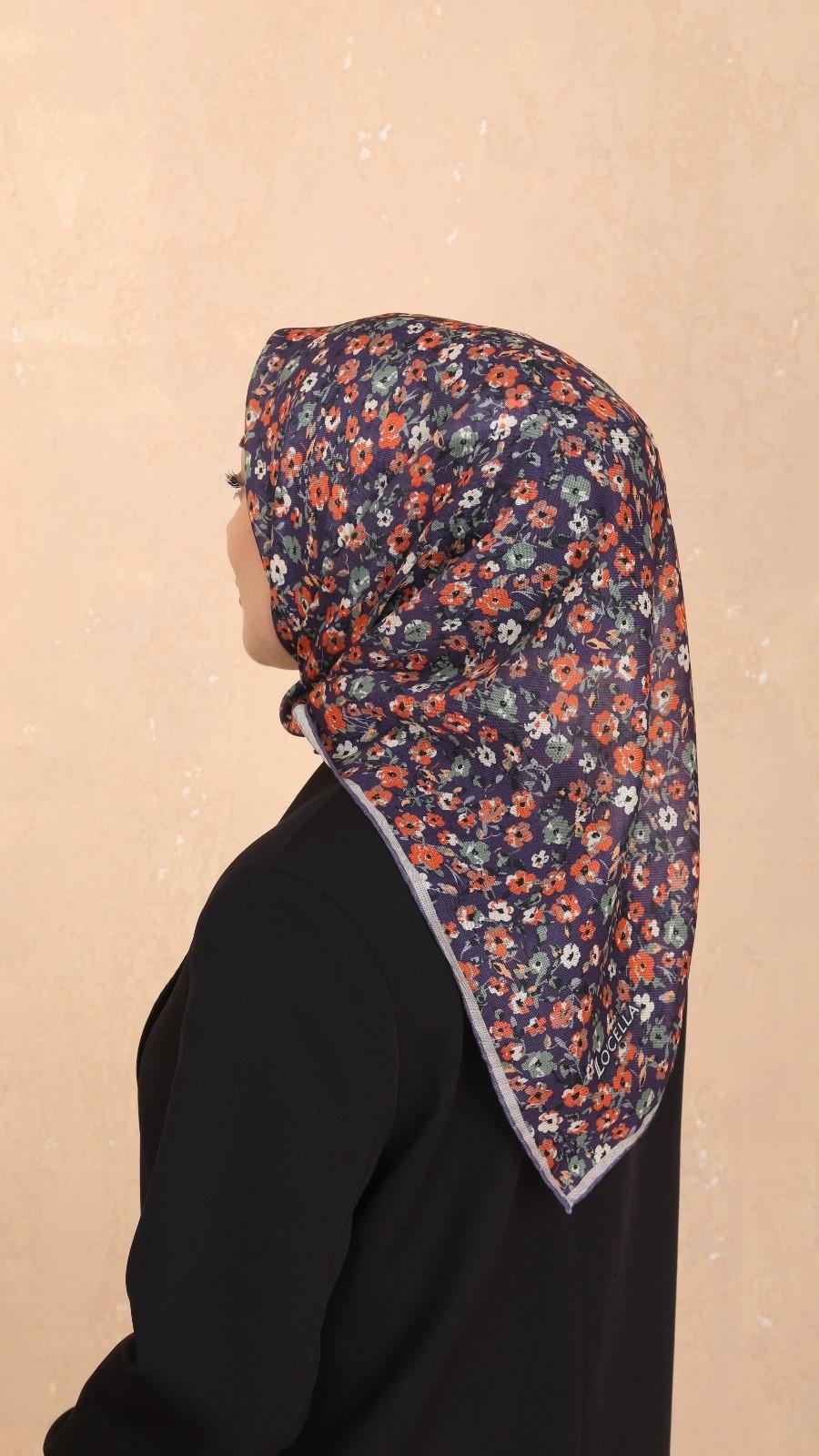 Locella Soft Pamuk Eşarp Turuncu Mor-27