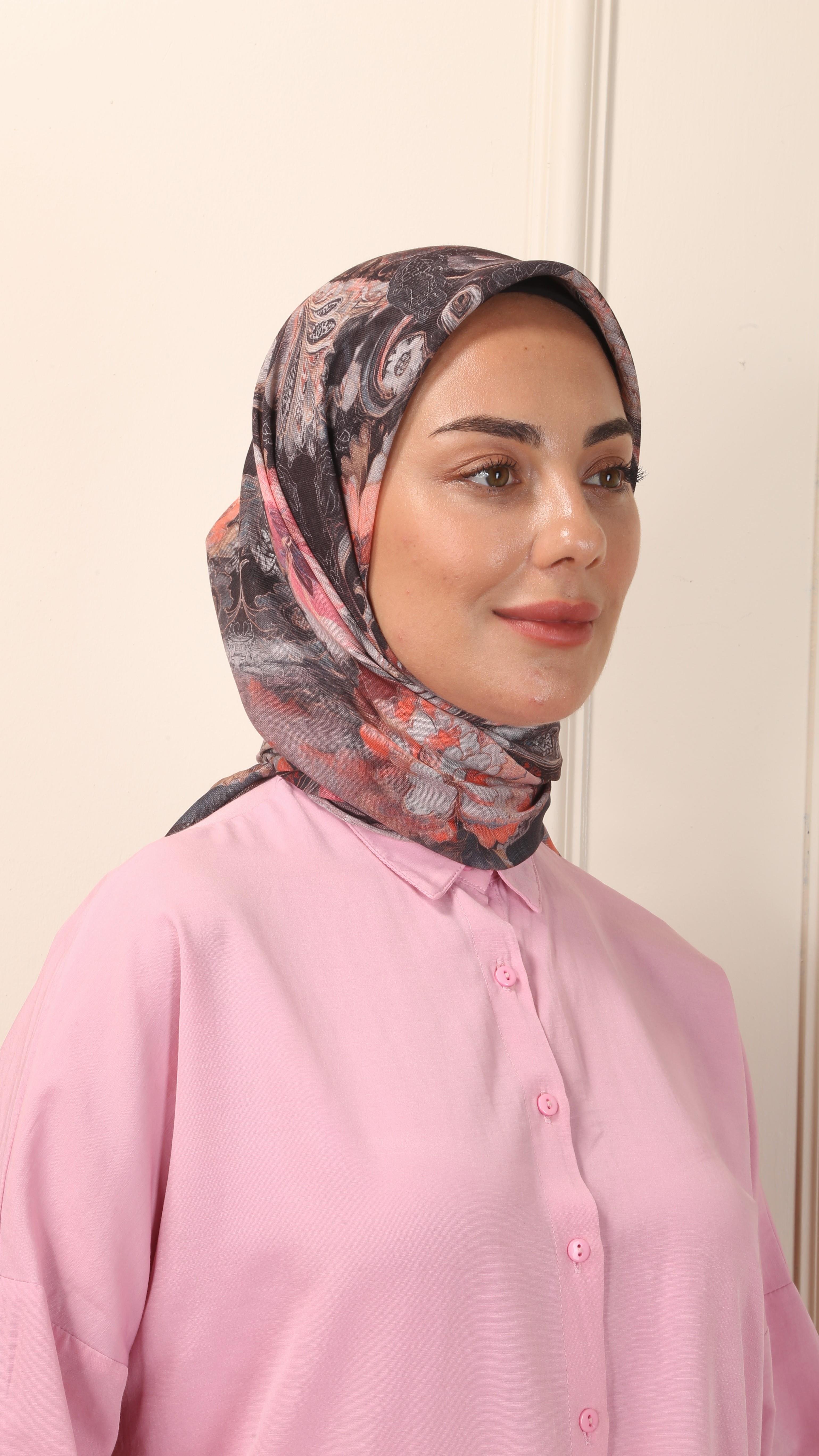 Locella Soft Pamuk Eşarp Gül Kurusu-8