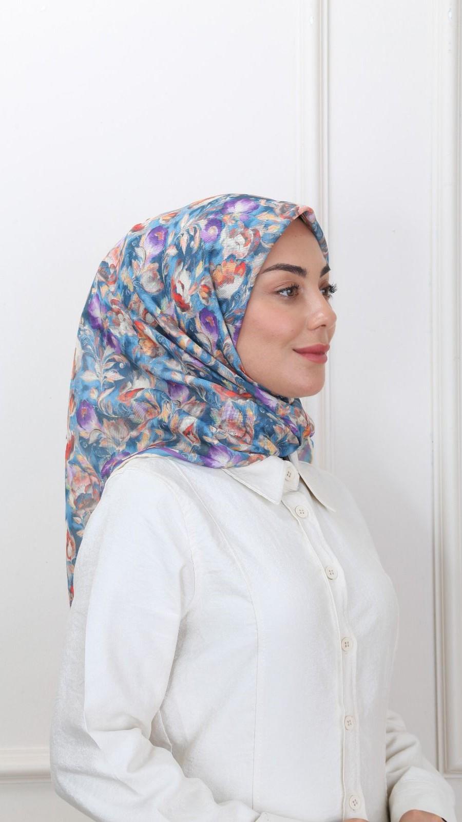 Locella Soft Pamuk Eşarp Turkuaz-4