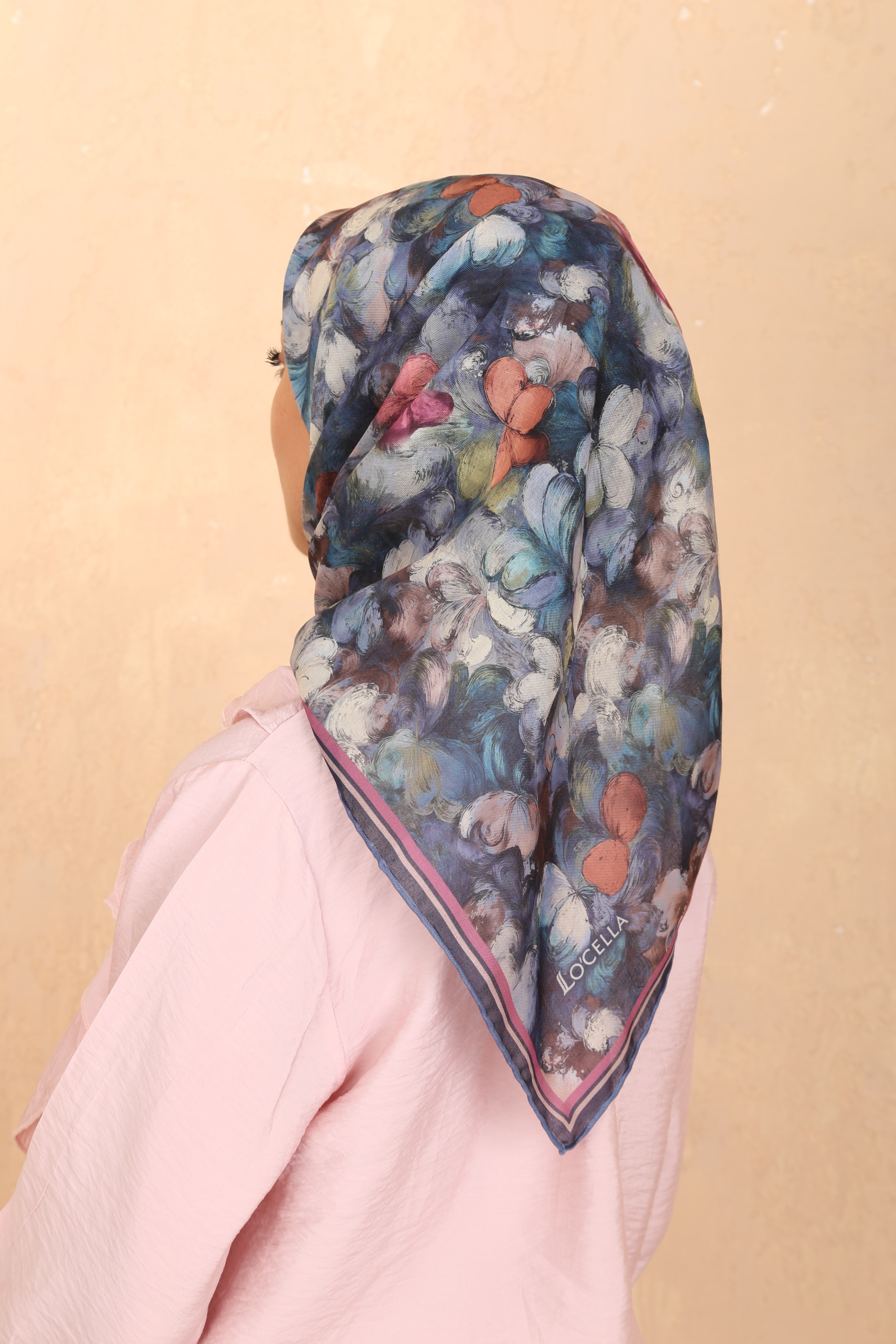 Locella Soft Pamuk Eşarp Lacivert