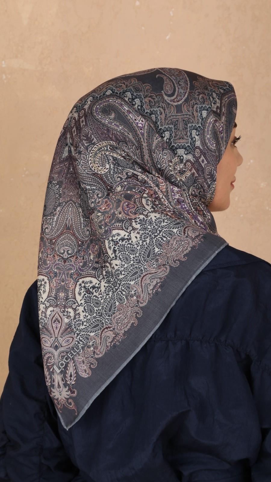 Locella Soft Pamuk Eşarp Gri-4