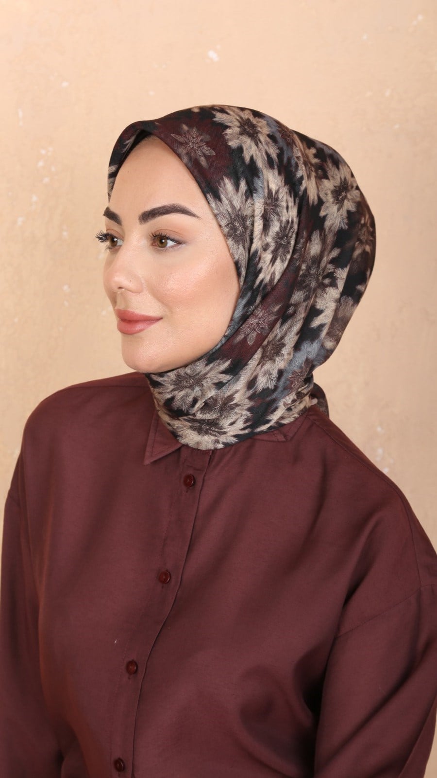Locella Soft Pamuk Eşarp Kahve