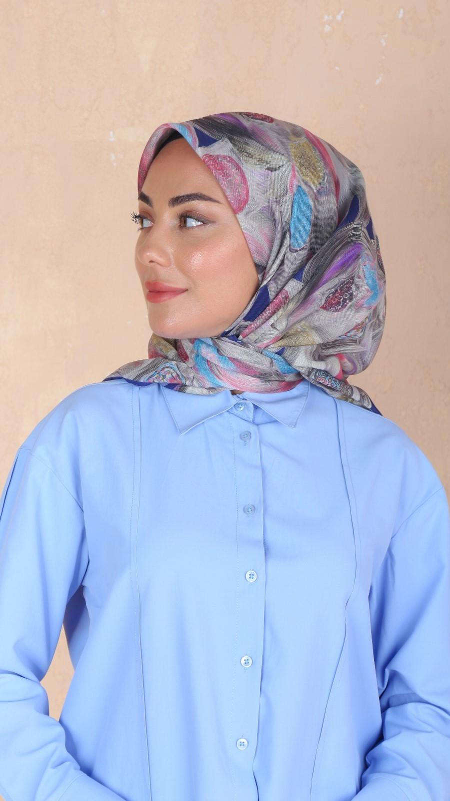 Locella Soft Pamuk Eşarp Lacivert-3