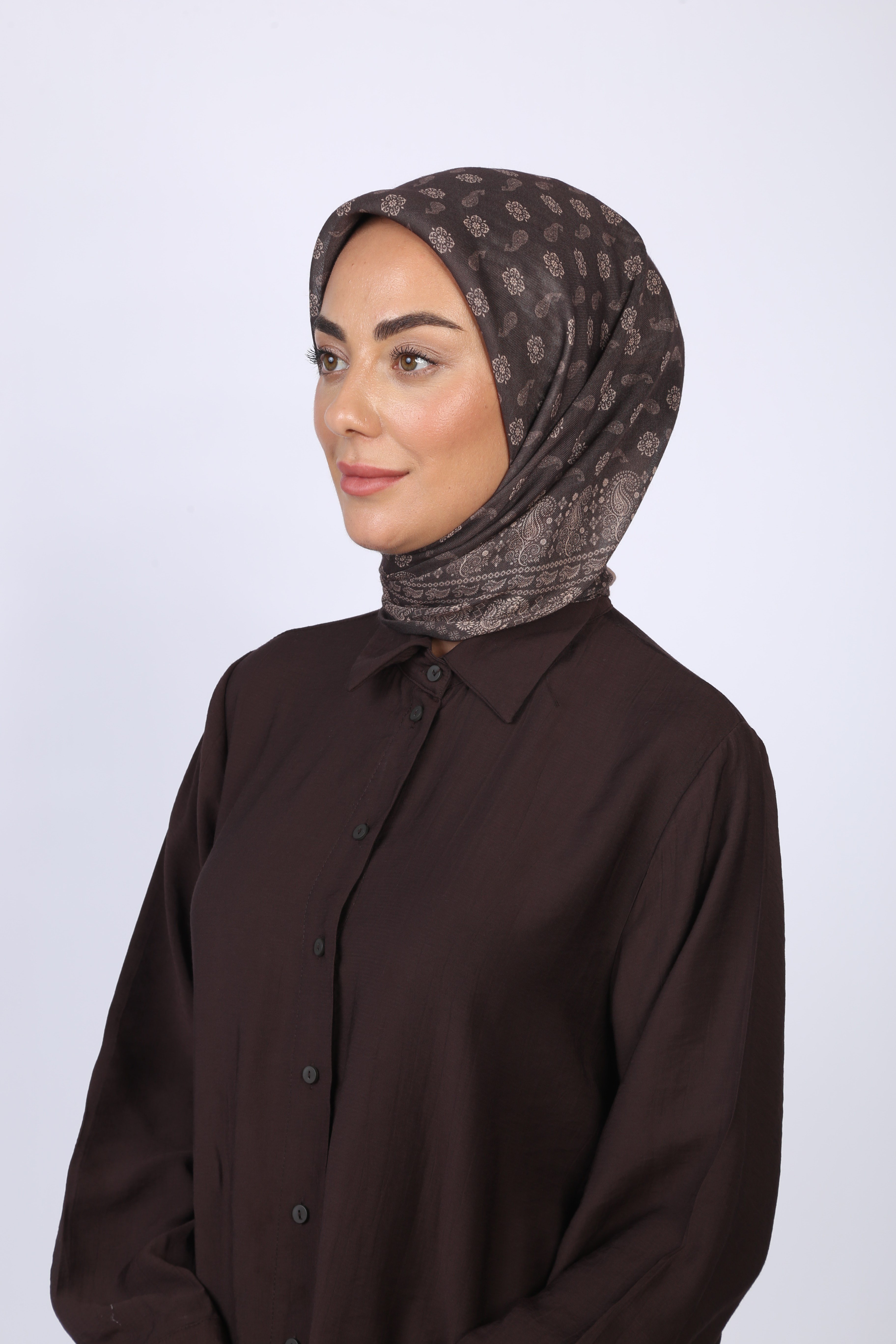 Locella Soft Pamuk Eşarp Kahverengi