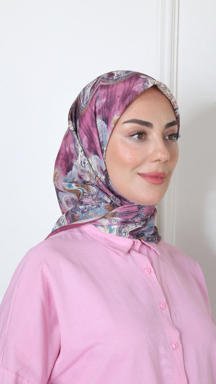 Locella Soft Pamuk Eşarp Mürdüm-2