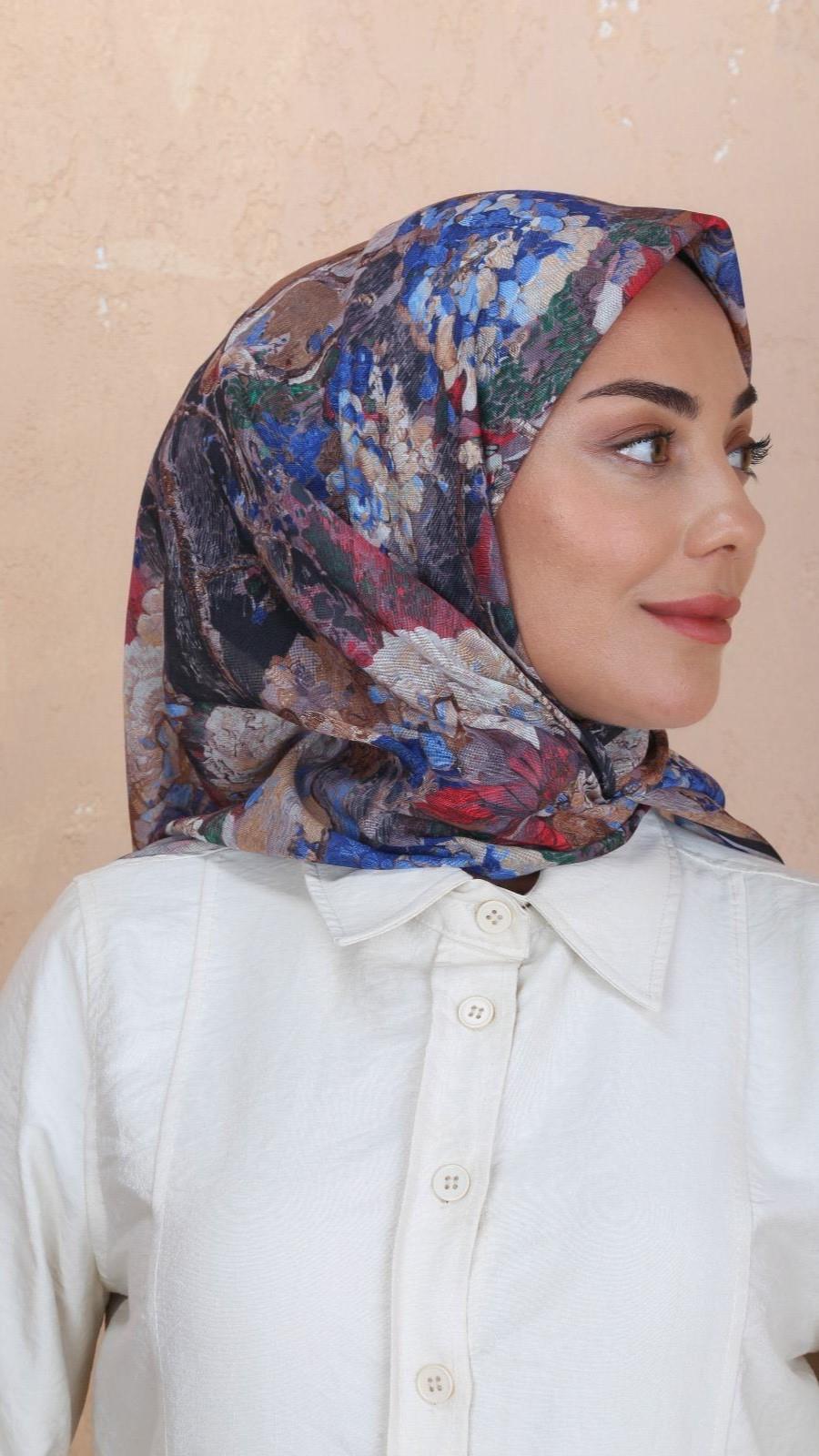 Locella Soft Pamuk Eşarp Koyu Mavi-6