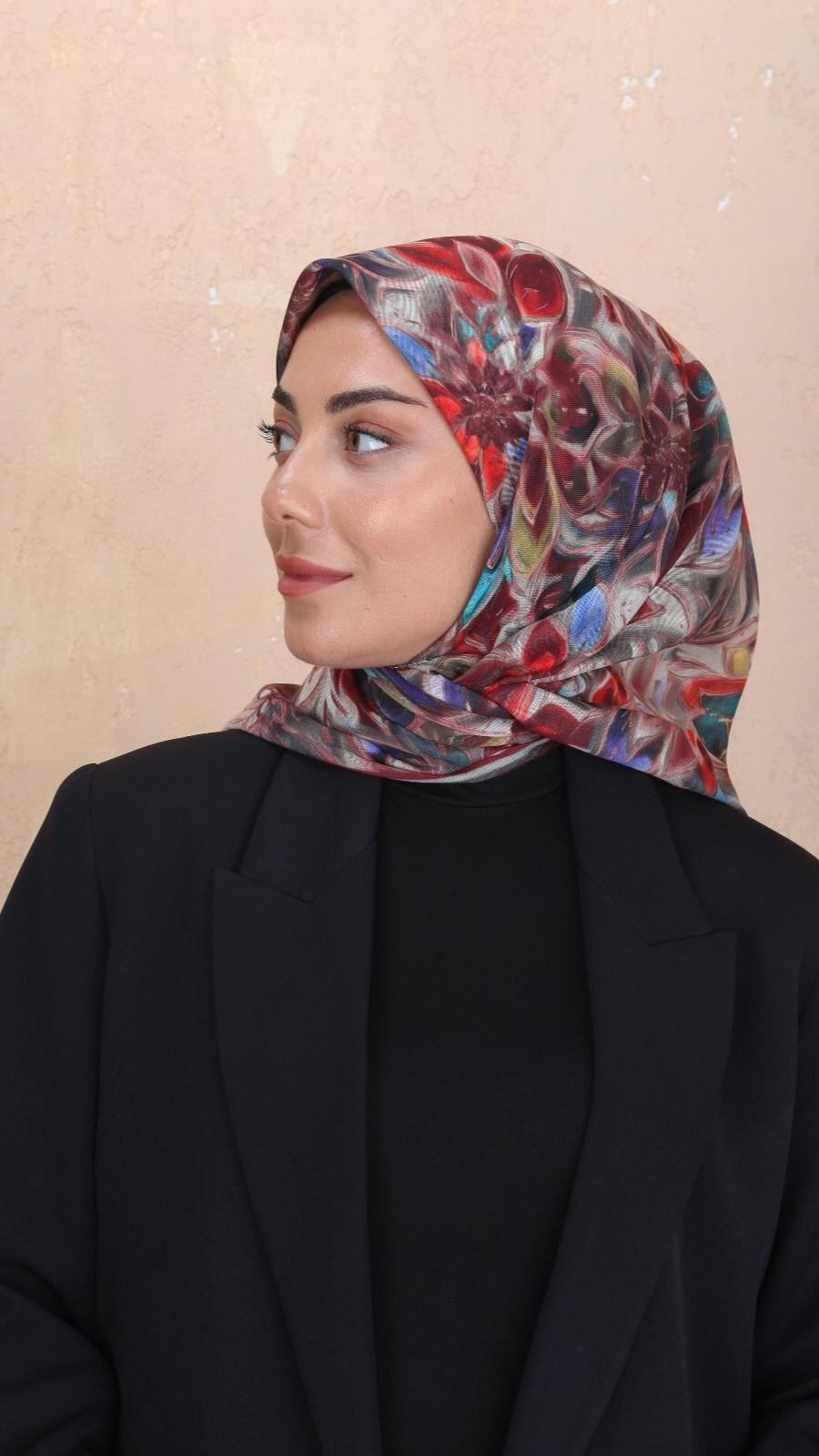 Locella Soft Pamuk Eşarp Bordo-6