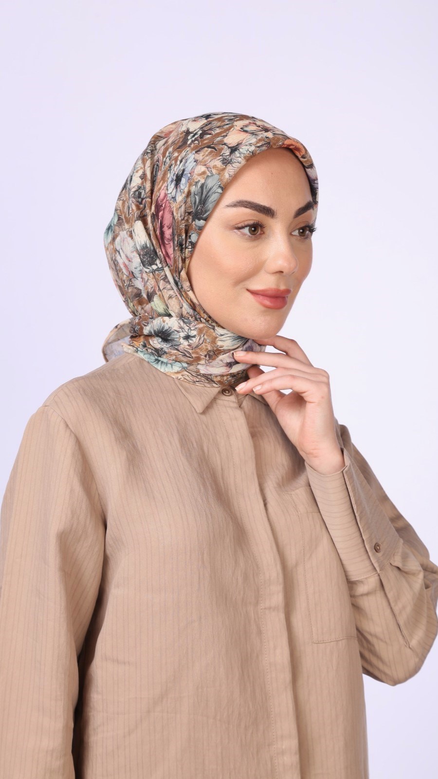 Locella Soft Pamuk Eşarp Taba