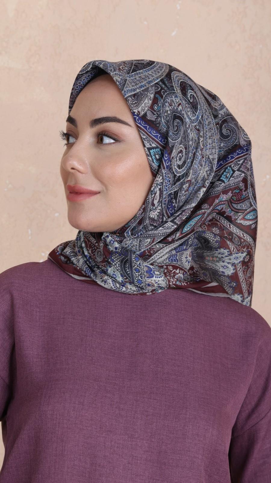 Locella Soft Pamuk Eşarp Bordo-1