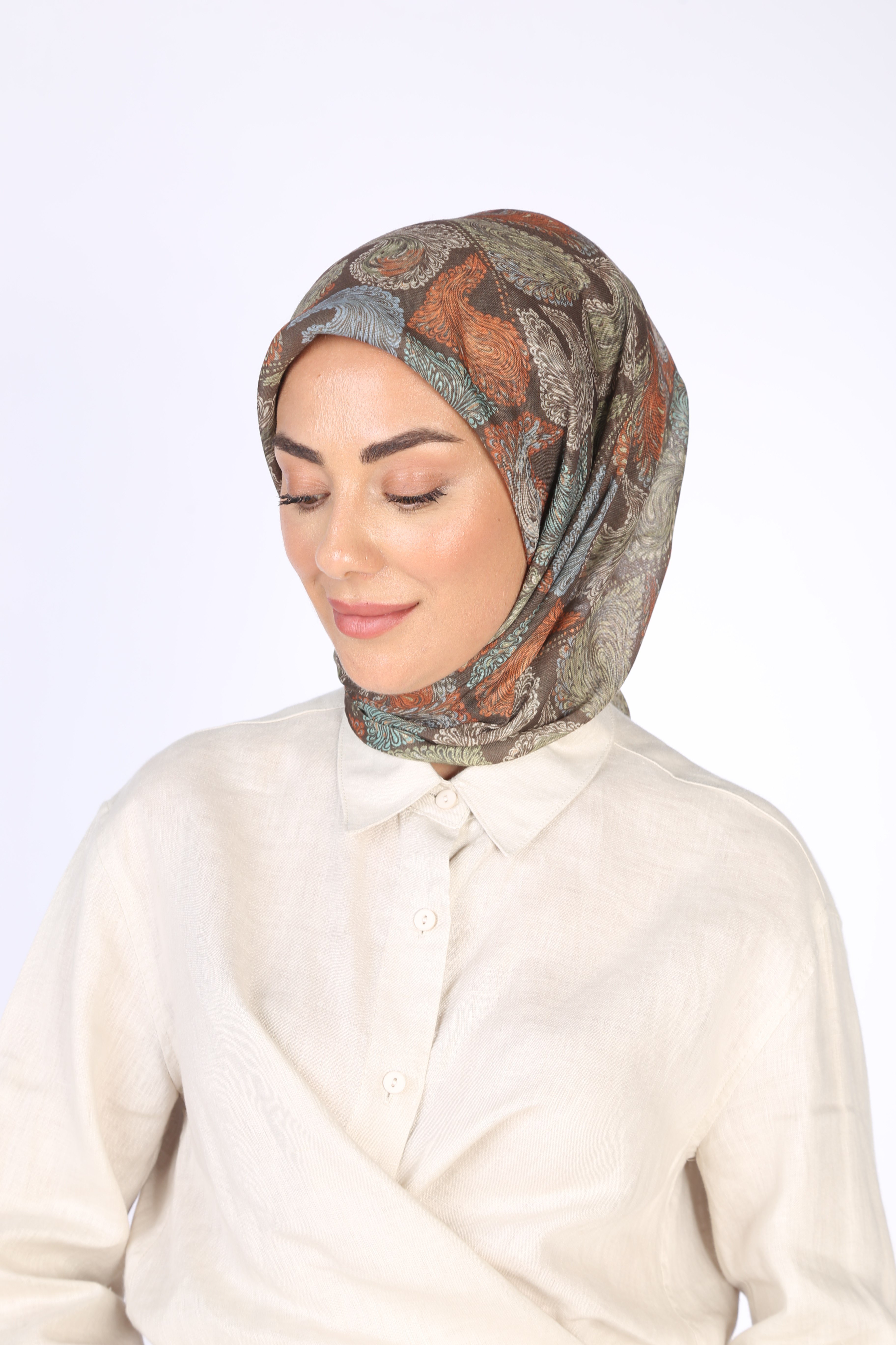 Locella Soft Pamuk Eşarp-Toprak