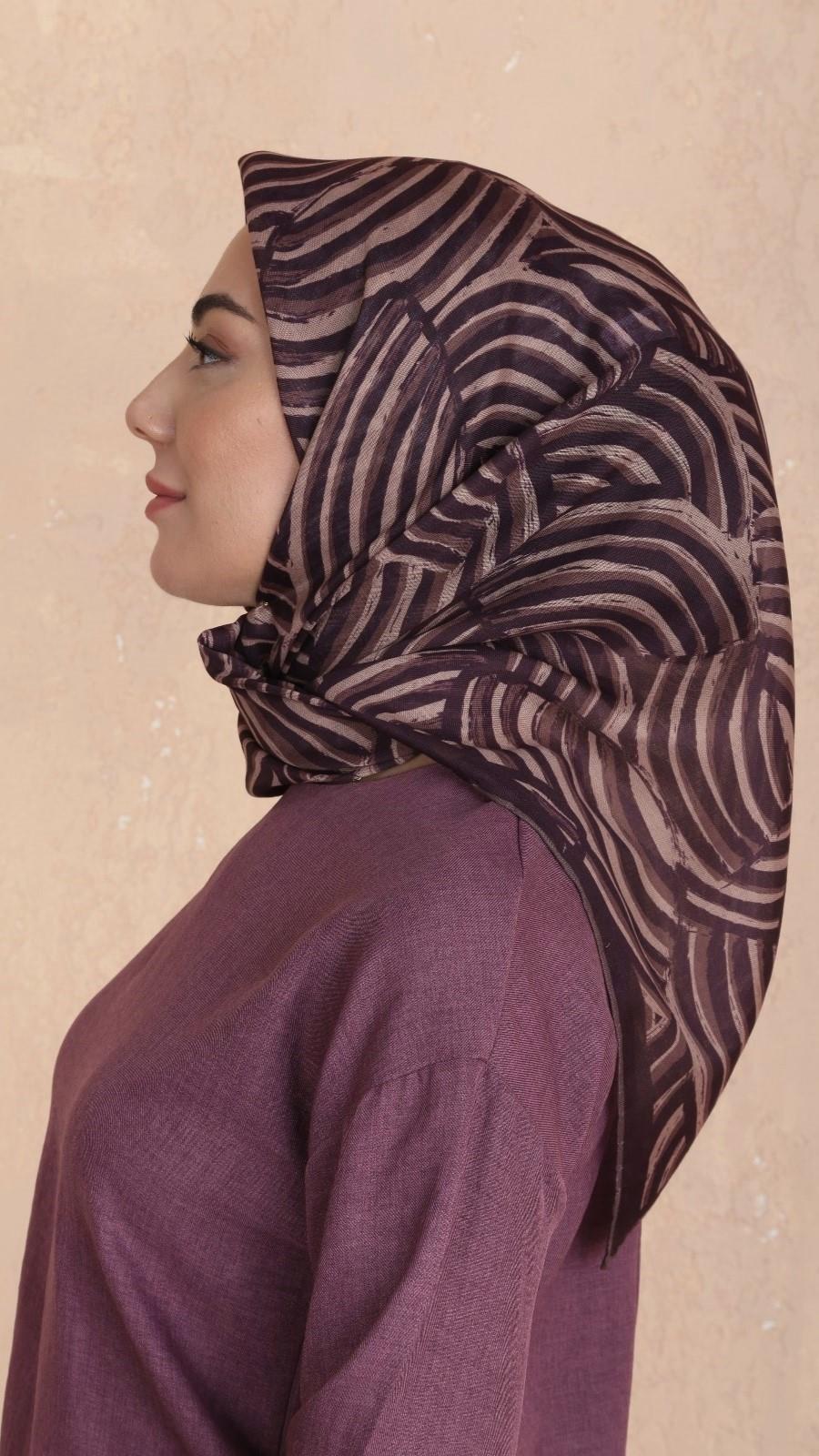 Locella Soft Pamuk Eşarp Mürdüm-2