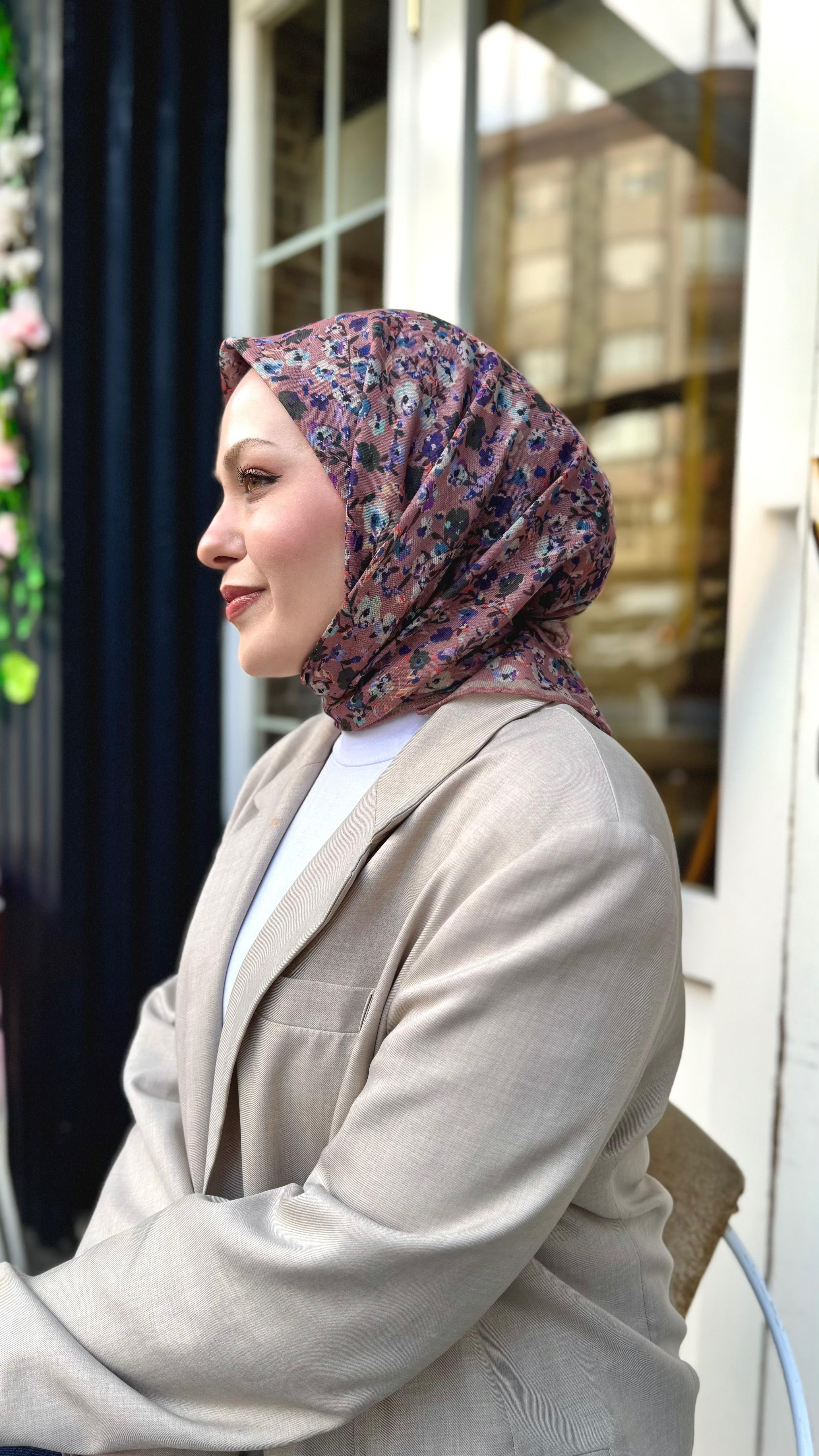 Locella Soft Pamuk Eşarp Pudra-14