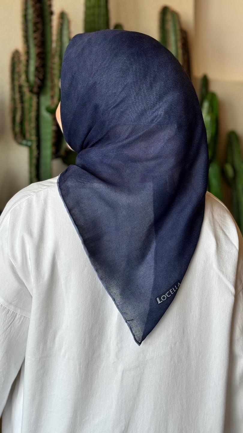 Locella Soft Pamuk Eşarp Lacivert-4