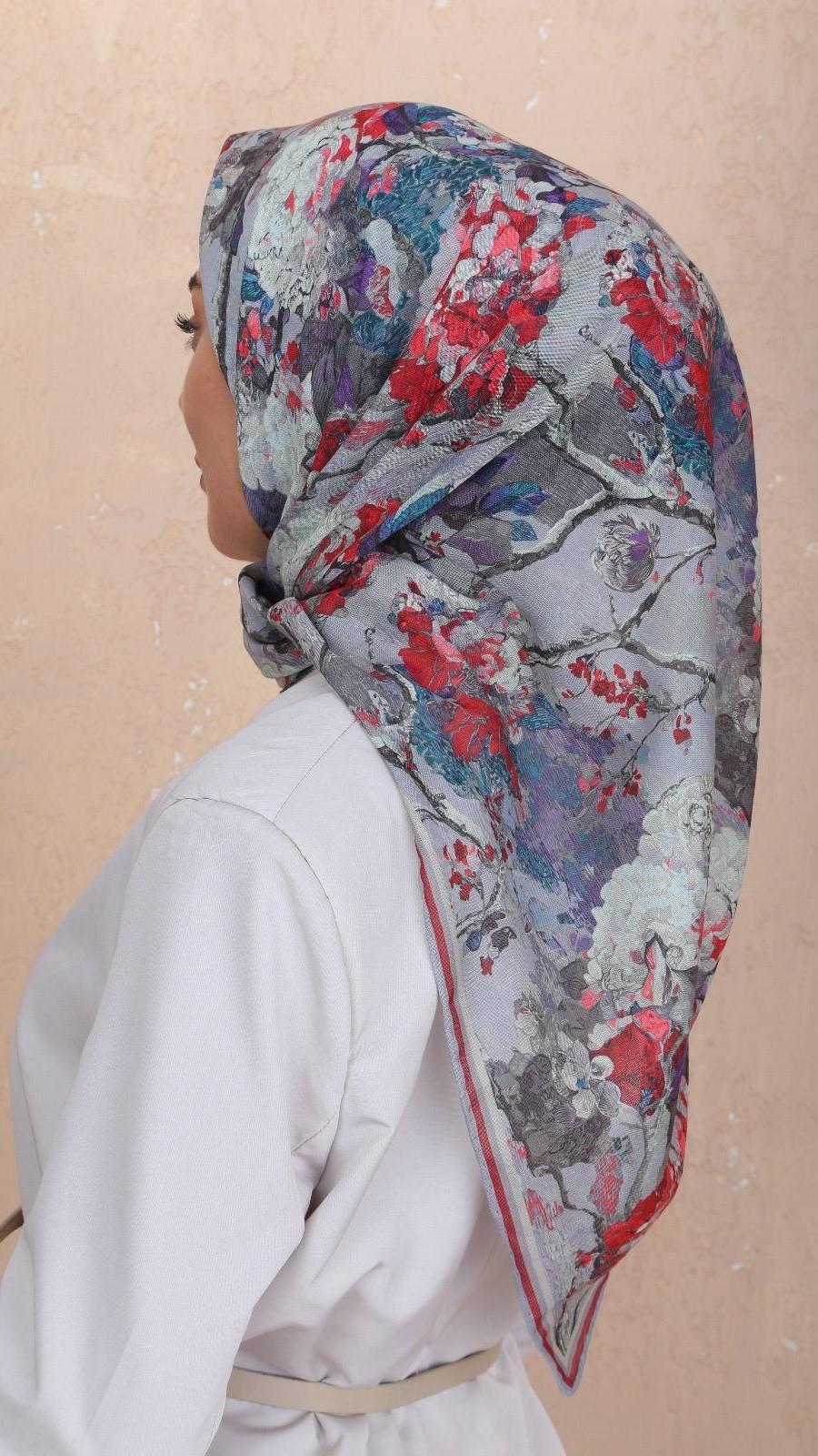 Locella Soft Pamuk Eşarp Gri-8