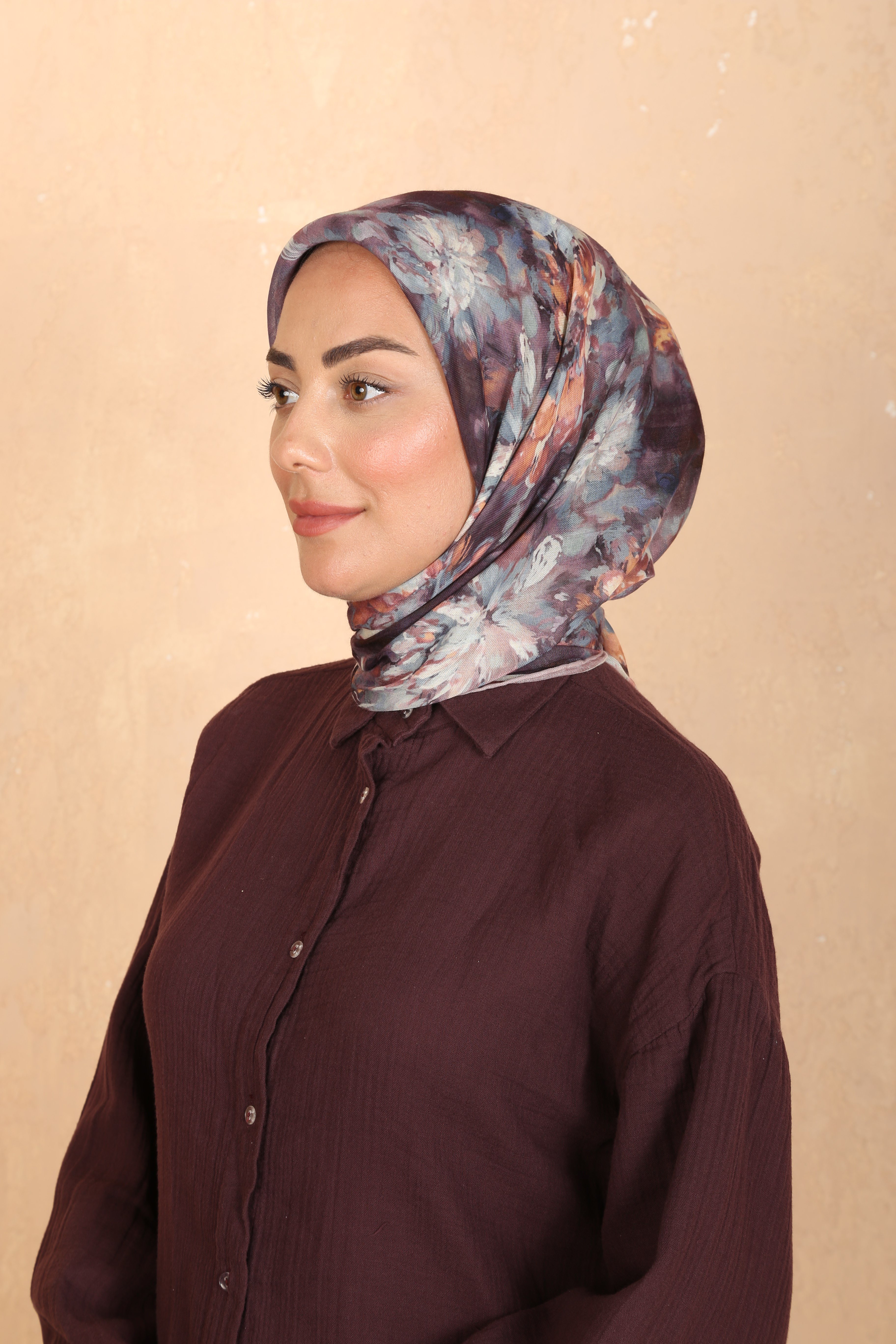 Locella Soft Pamuk Eşarp-Mürdüm
