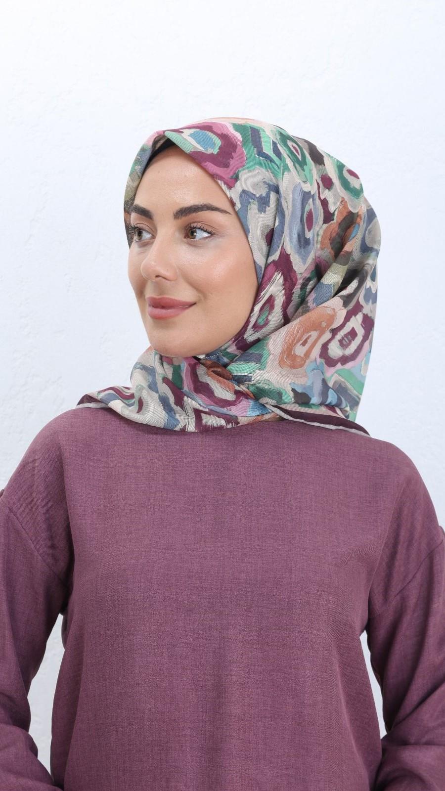 Locella Soft Pamuk Eşarp Mürdüm-4