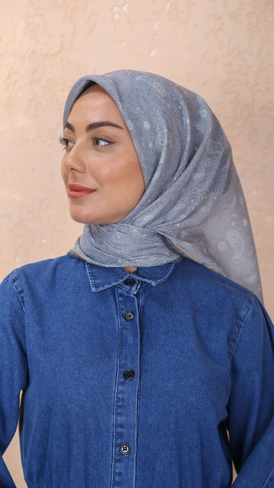 Locella Soft Pamuk Eşarp Açık Gri-11