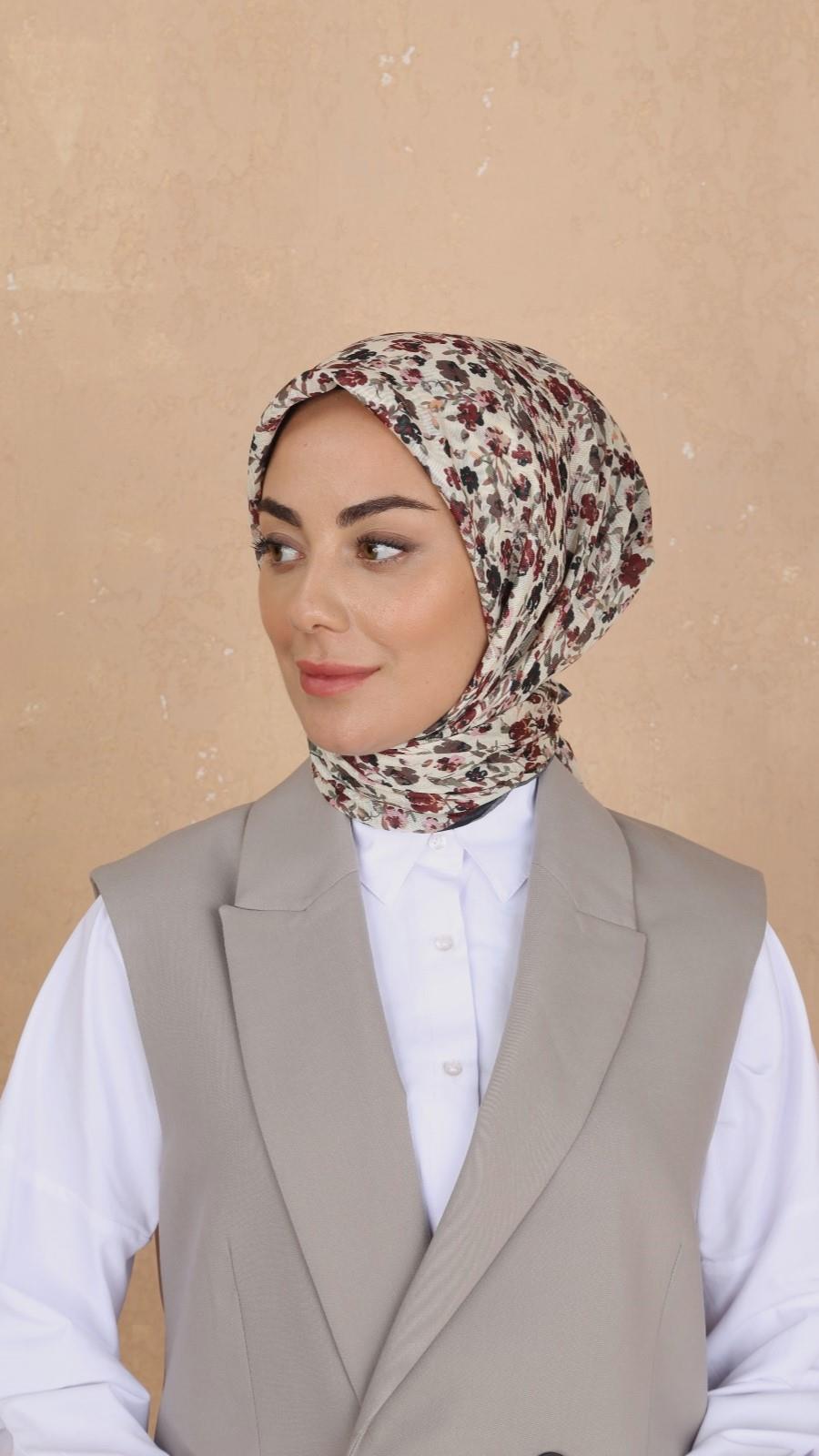 Locella Soft Pamuk Eşarp Krem-26