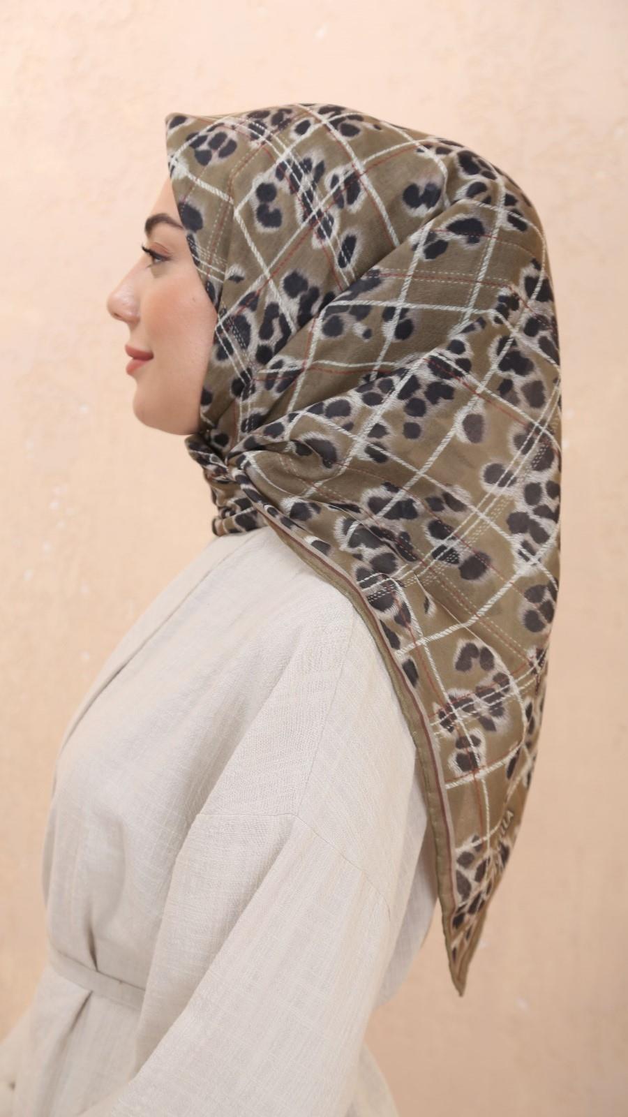 Locella Soft Pamuk Eşarp Zeytin Yeşili-7