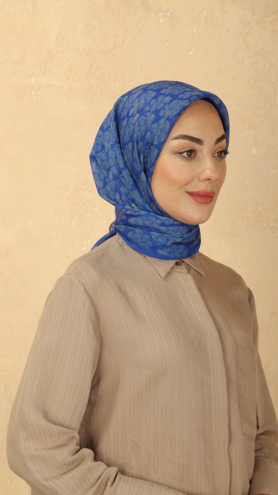 Locella Soft Pamuk Eşarp Saks Mavisi