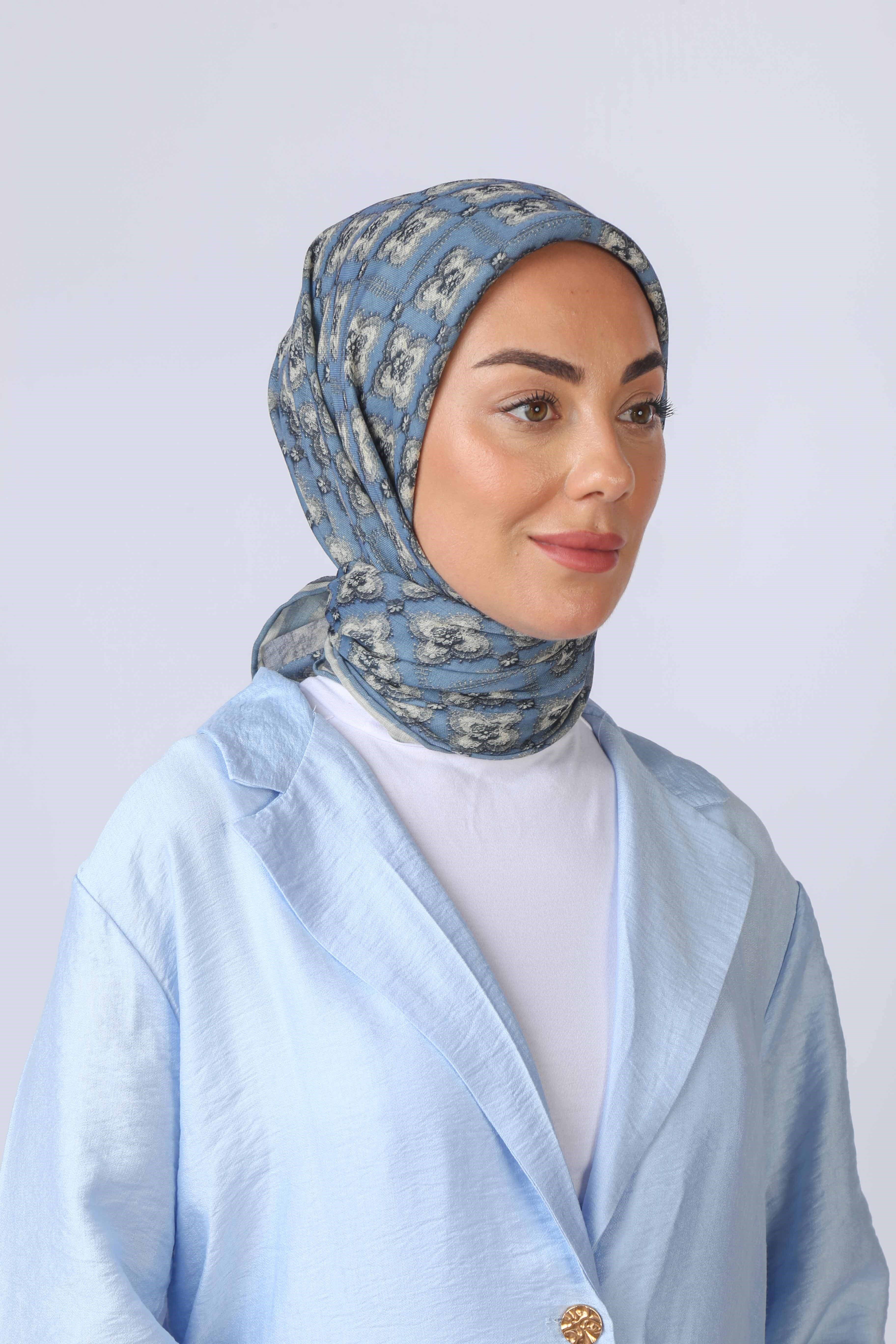 Locella Soft Pamuk Eşarp Mavi