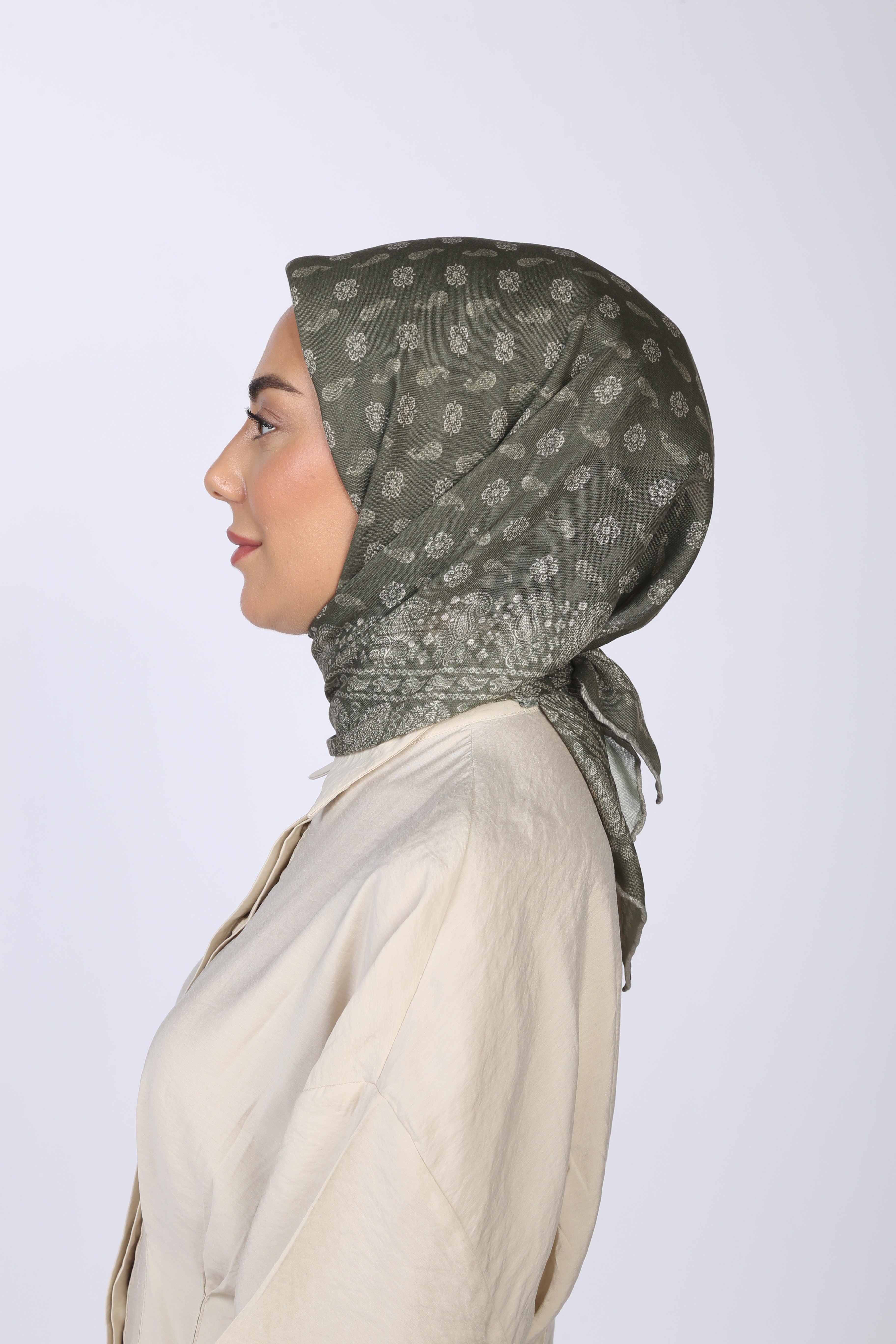 Locella Soft Pamuk Eşarp Haki
