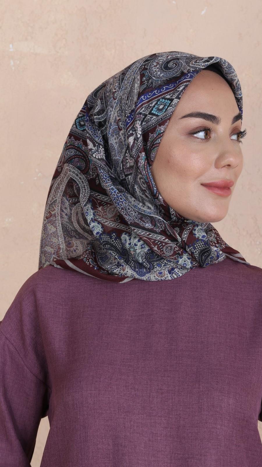 Locella Soft Pamuk Eşarp Bordo-1