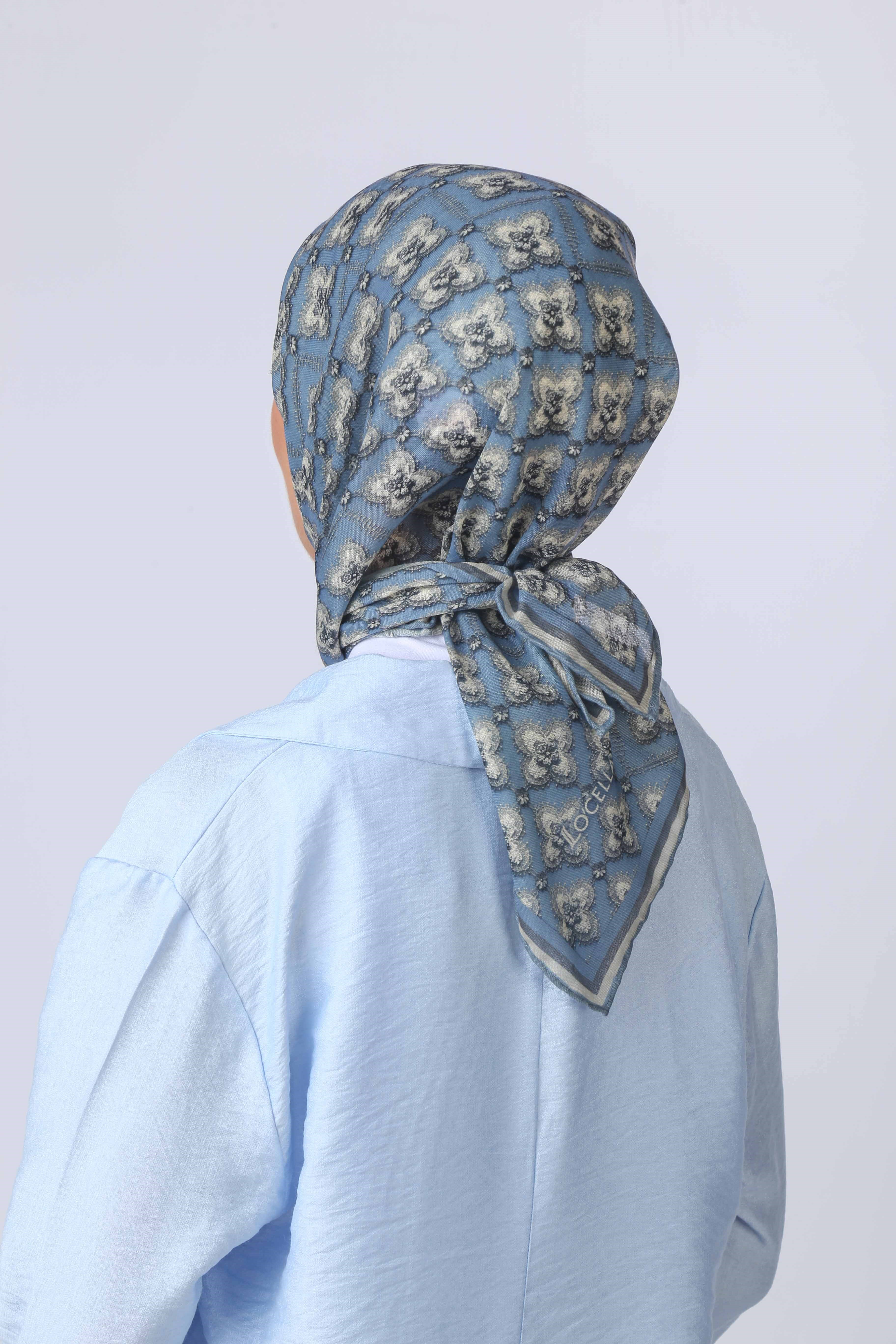Locella Soft Pamuk Eşarp Mavi