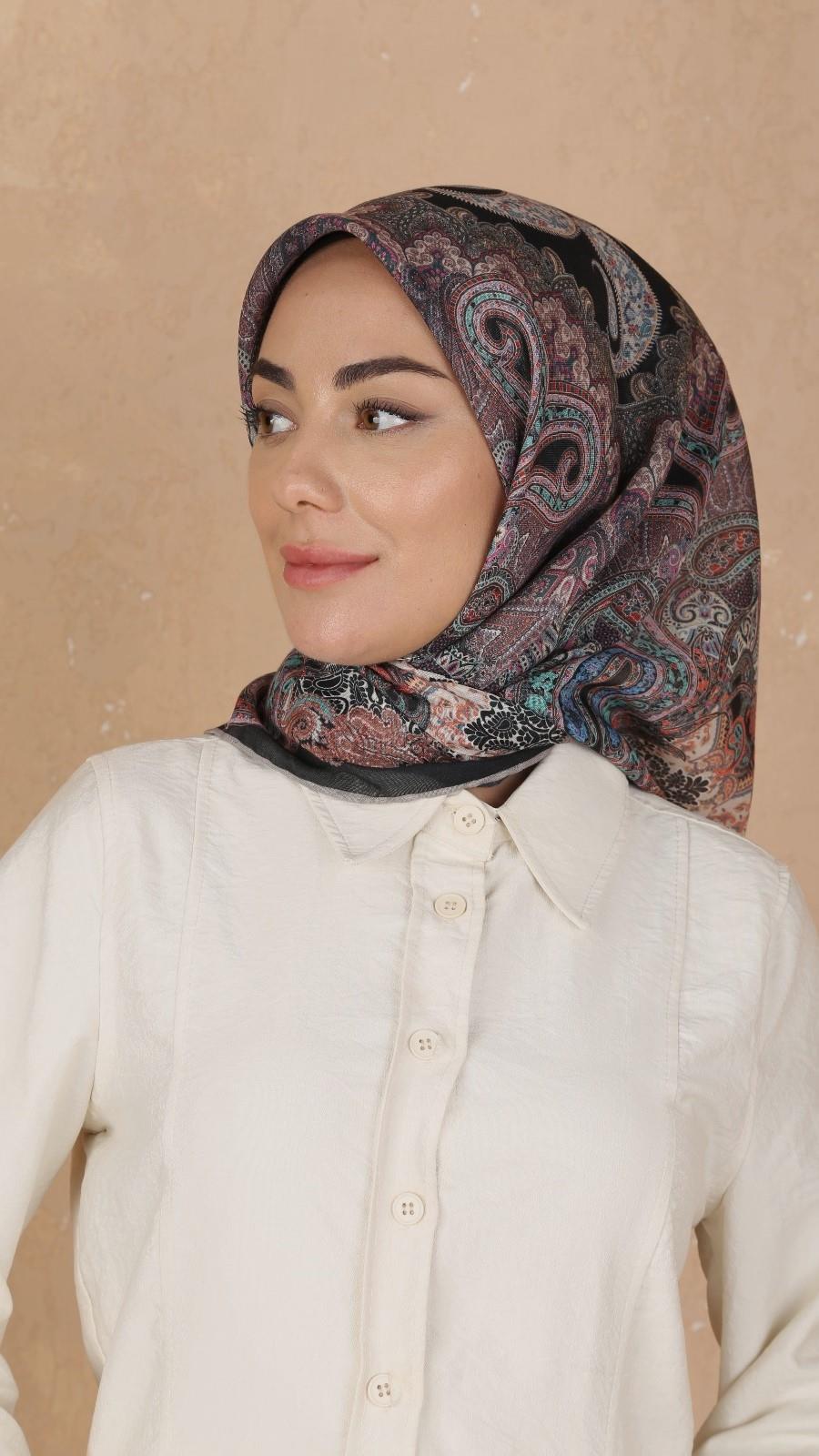 Locella Soft Pamuk Eşarp Siyah-3