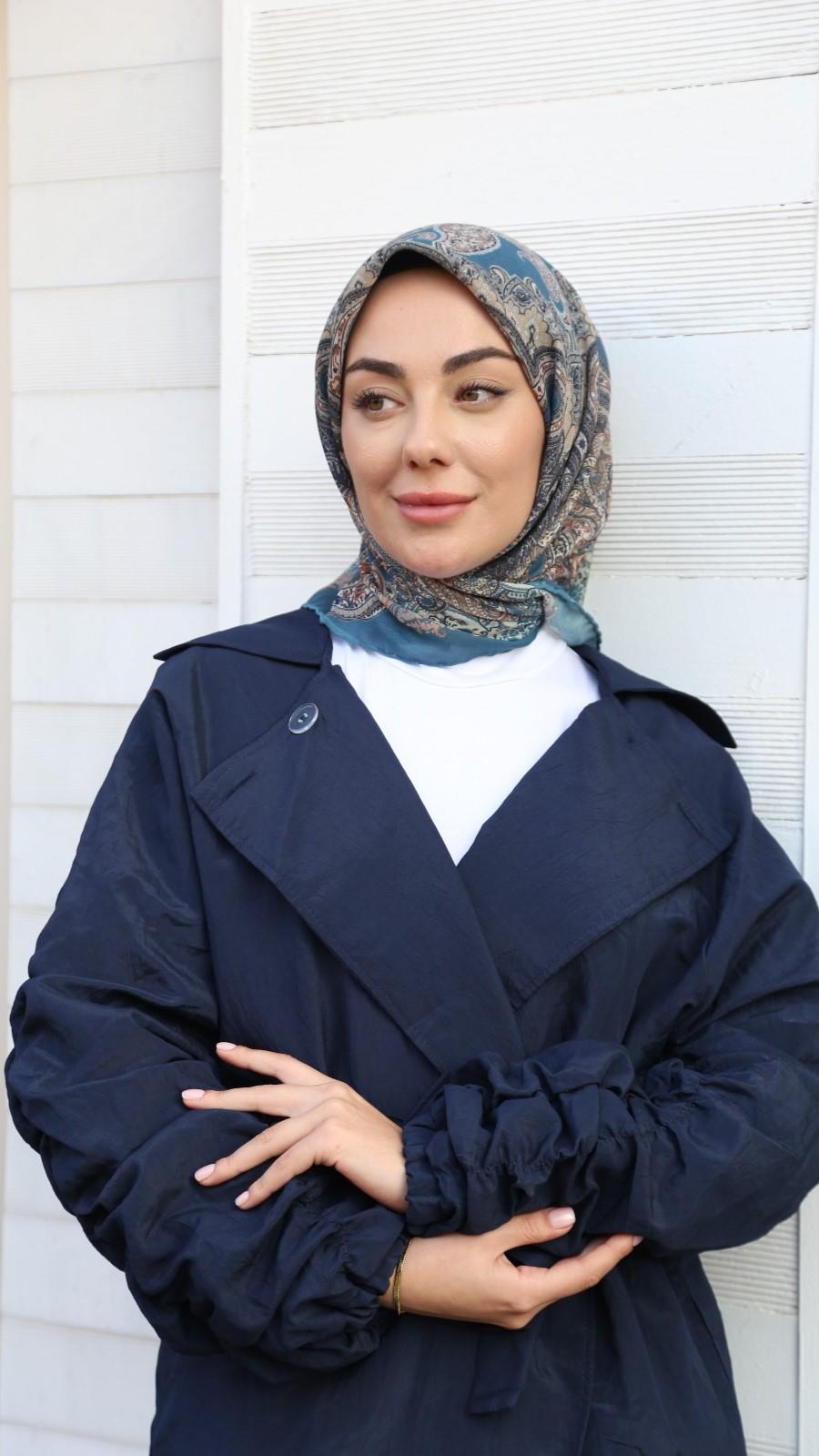 Locella Soft Pamuk Eşarp Turkuaz-8