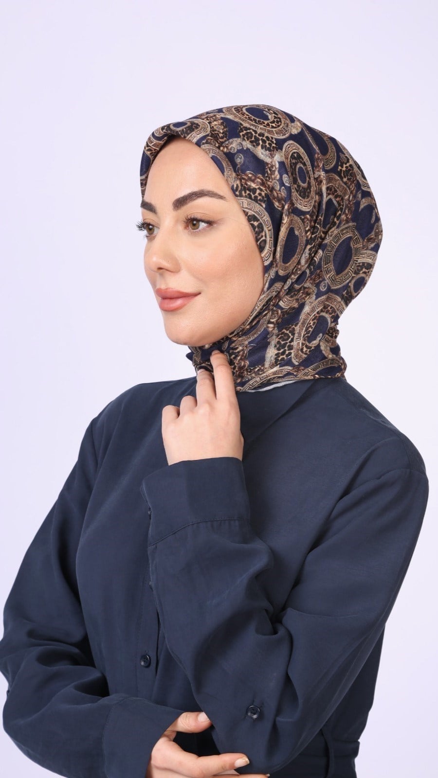 Locella Soft Pamuk Eşarp Lacivert