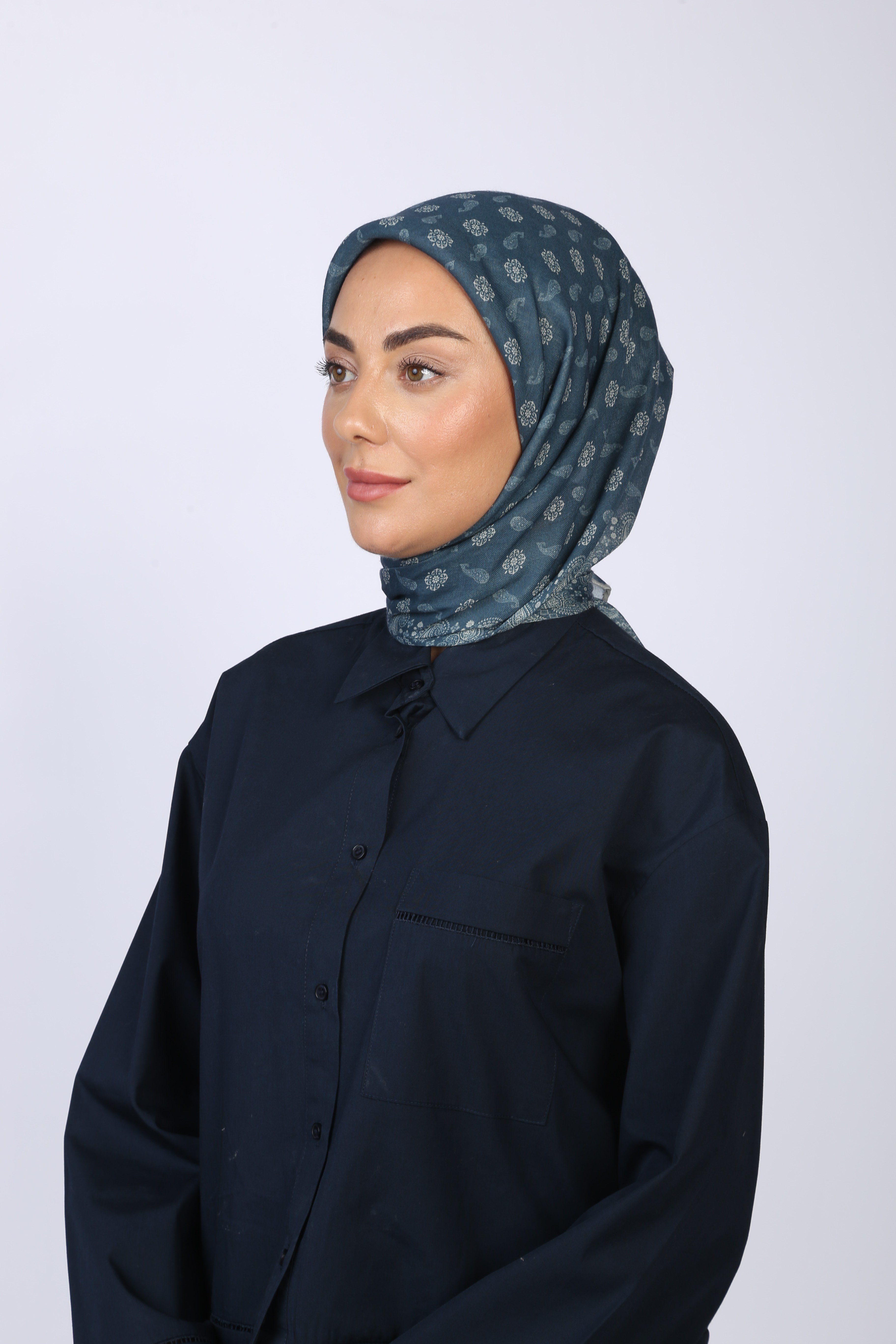 Locella Soft Pamuk Eşarp Petrol Mavisi