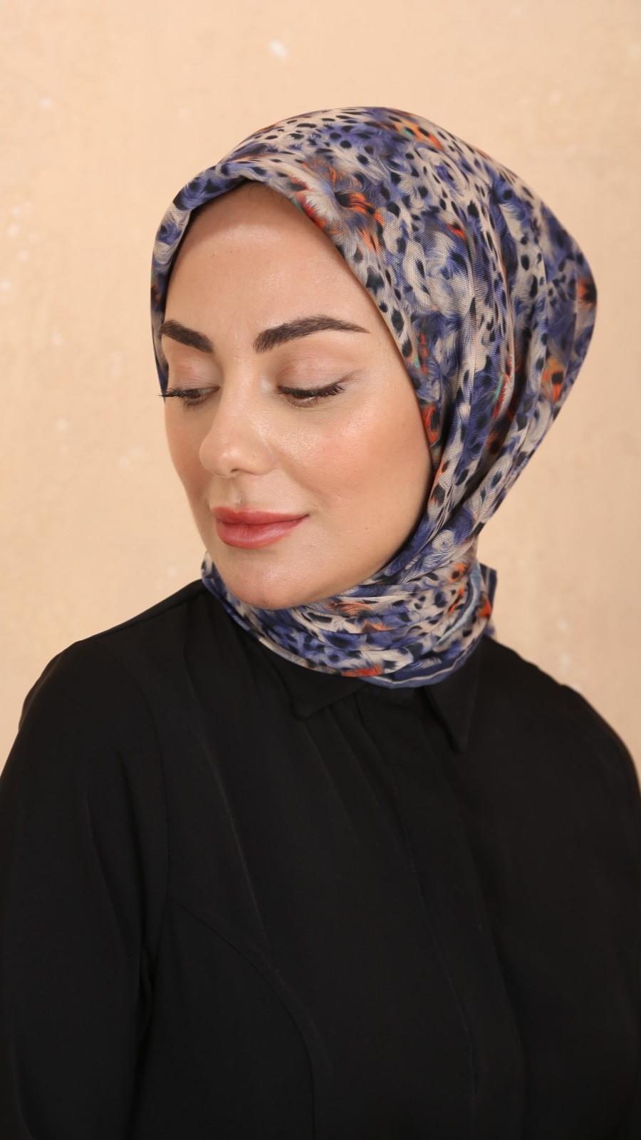 Locella Soft Pamuk Eşarp Lacivert-2