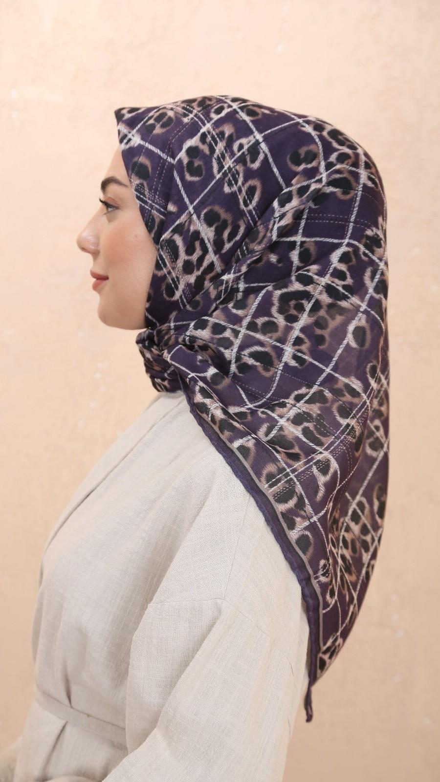 Locella Soft Pamuk Eşarp Mor-9